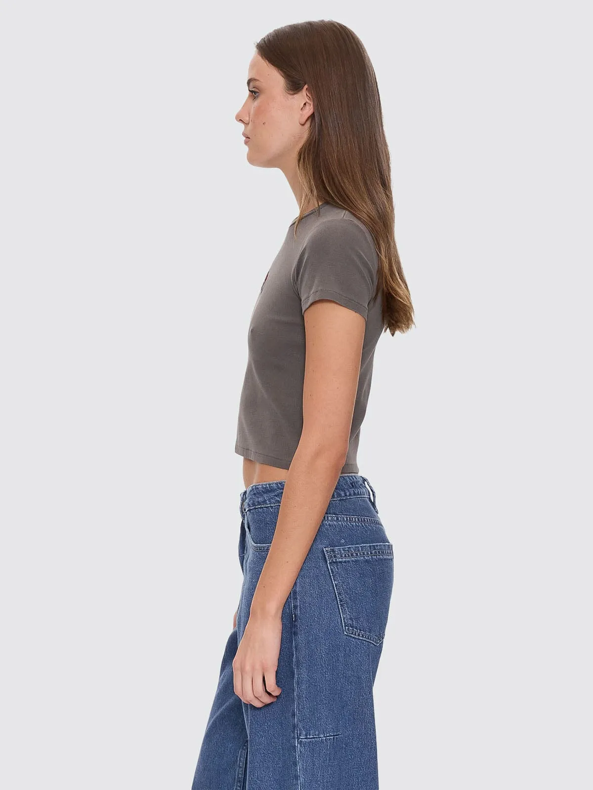 Bed Of Roses Mini Tee - Charcoal Rose sold by Thrills product image thumbnail 4