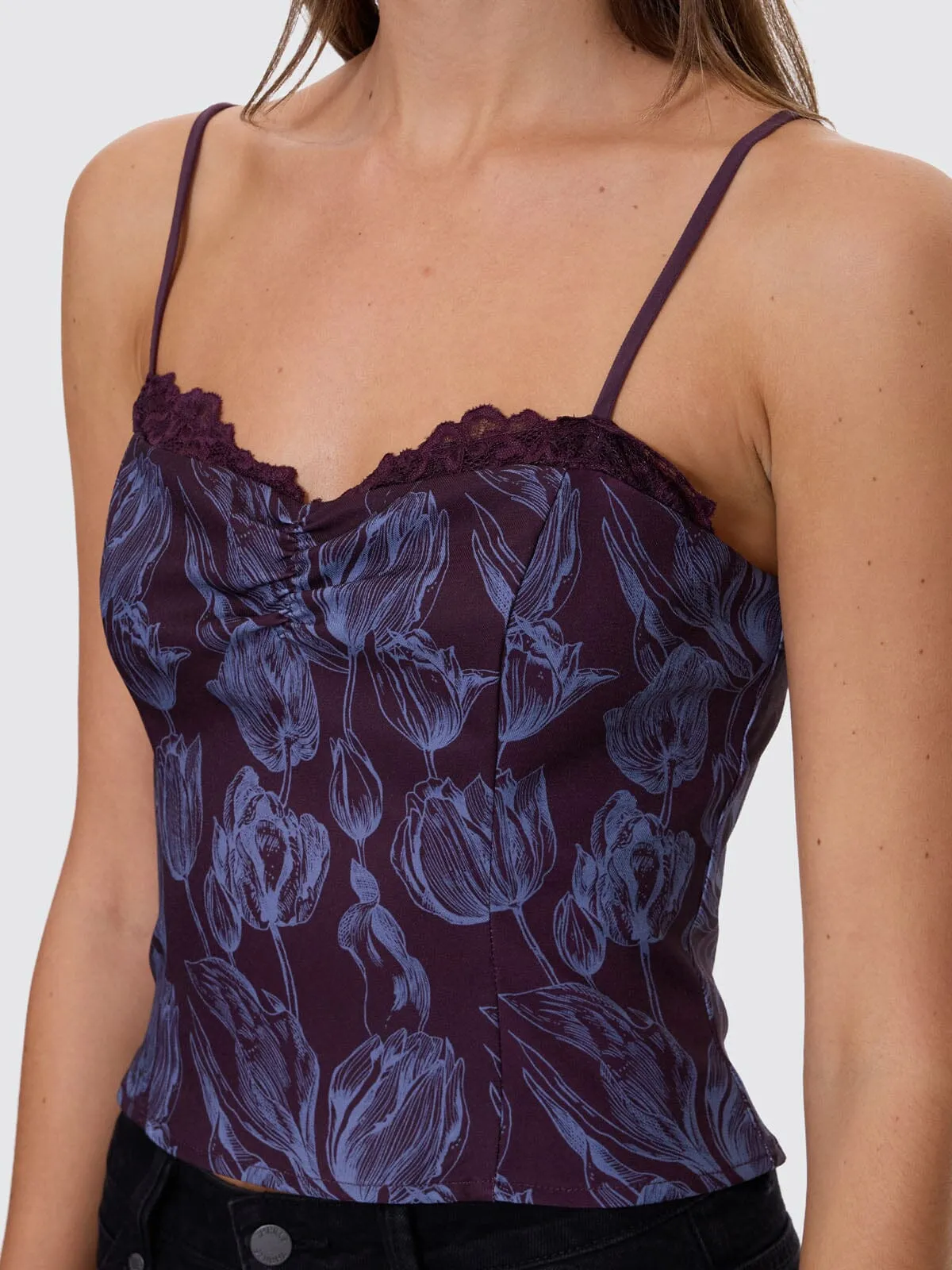 Oracle Floral Top - Deep Plum sold by Thrills product image thumbnail 2