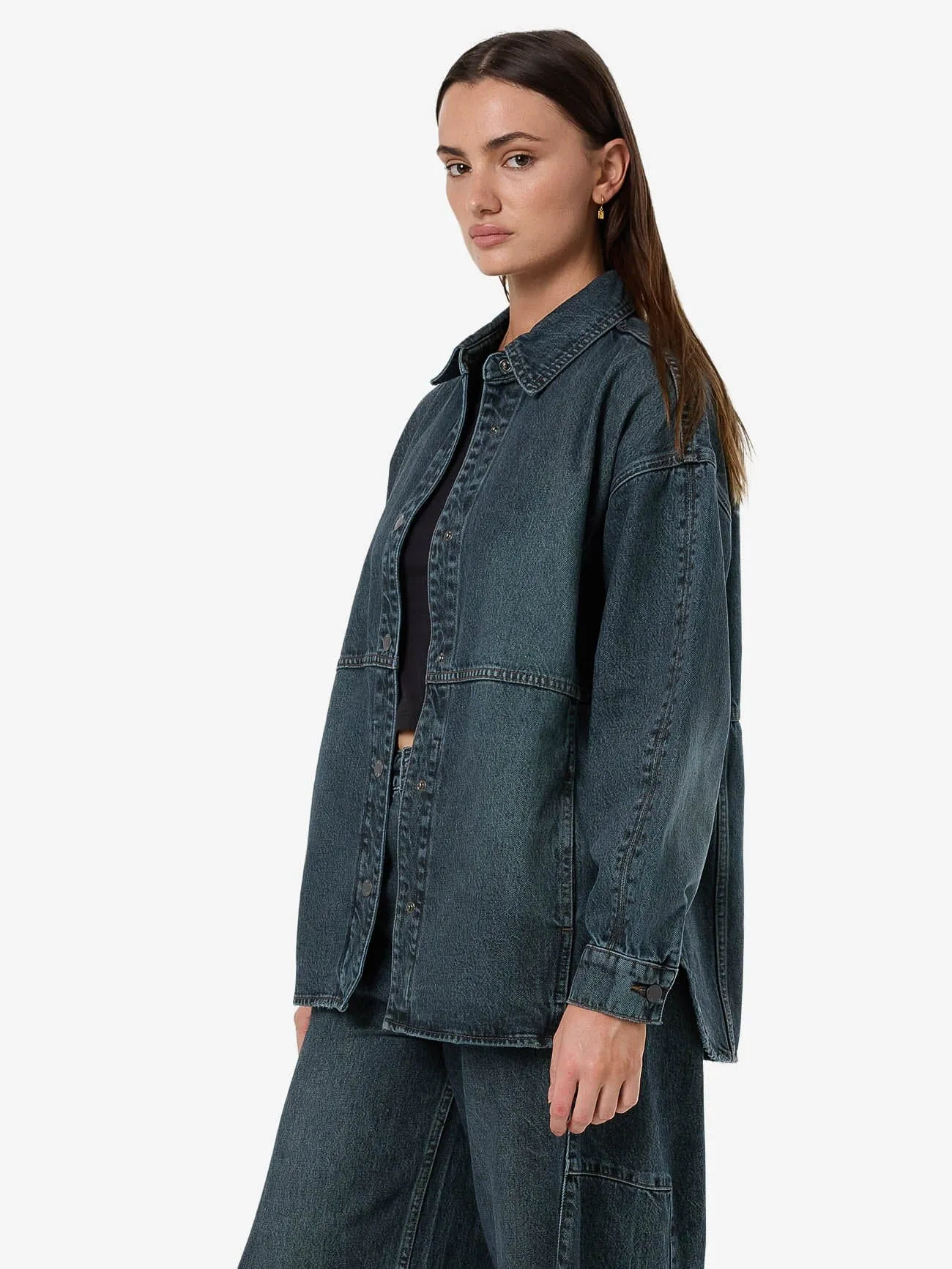 Spencer Denim Overshirt - Metal Blue sold by Thrills product image thumbnail 4