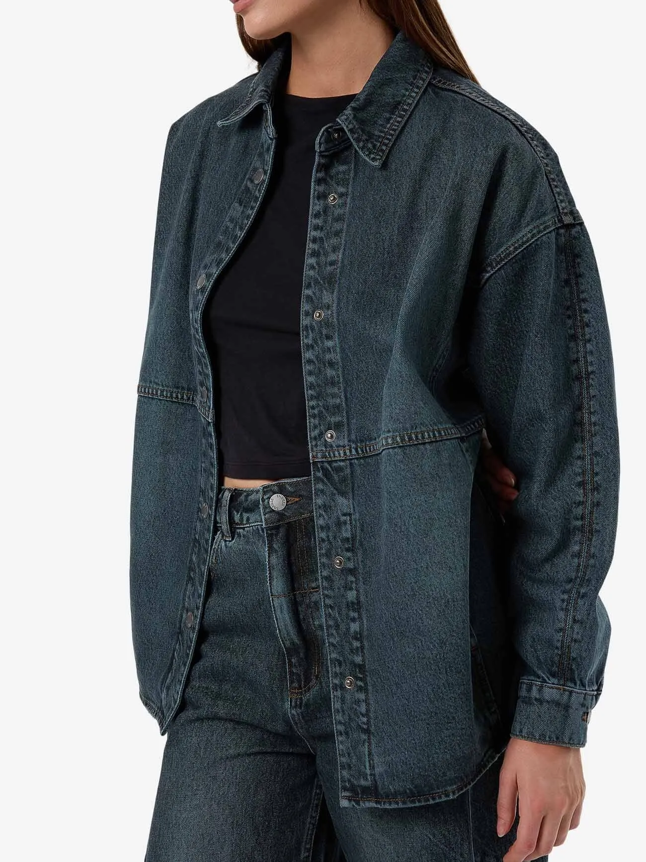 Spencer Denim Overshirt - Metal Blue sold by Thrills product image thumbnail 2