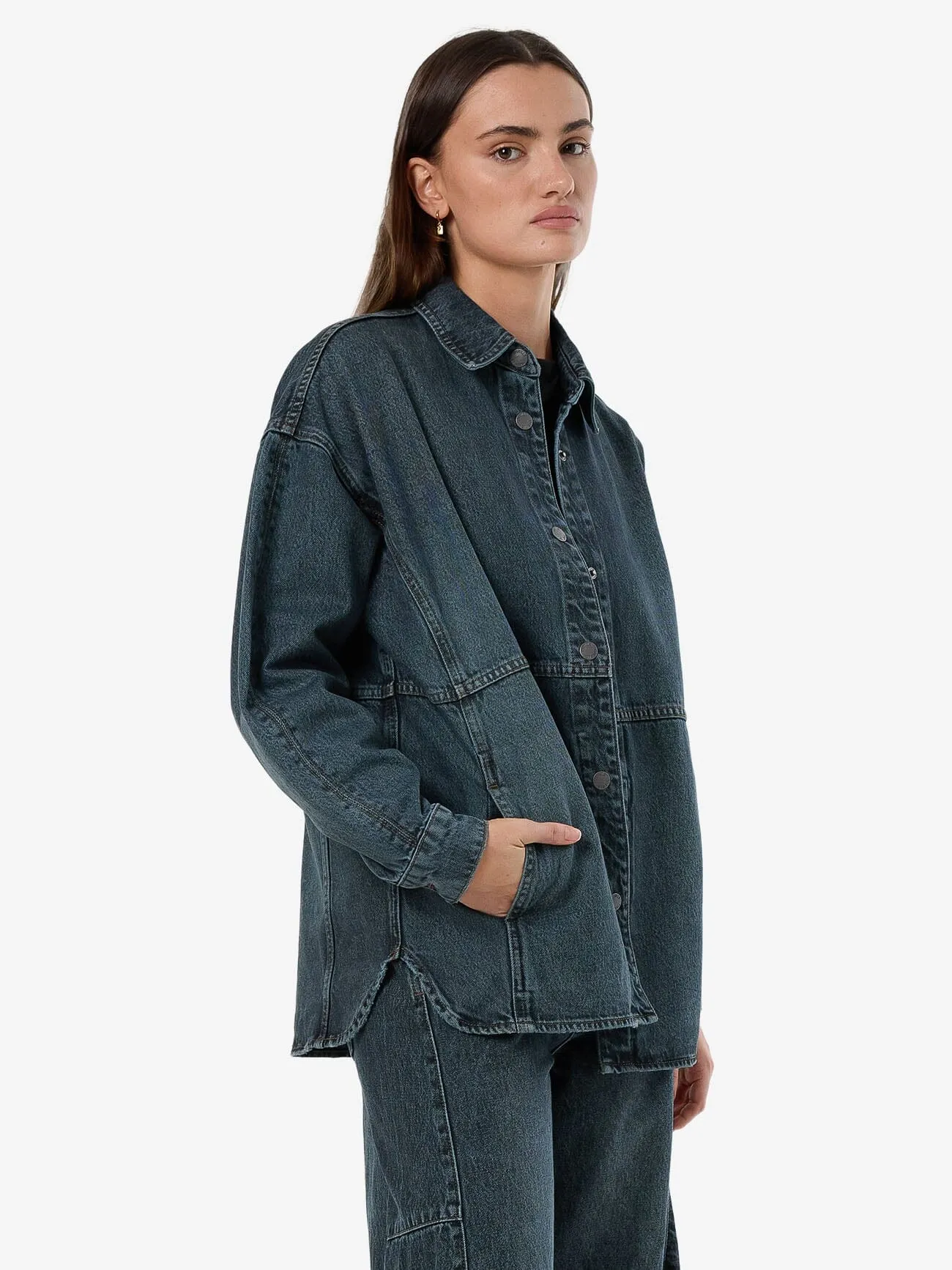 Spencer Denim Overshirt - Metal Blue sold by Thrills product image thumbnail 5