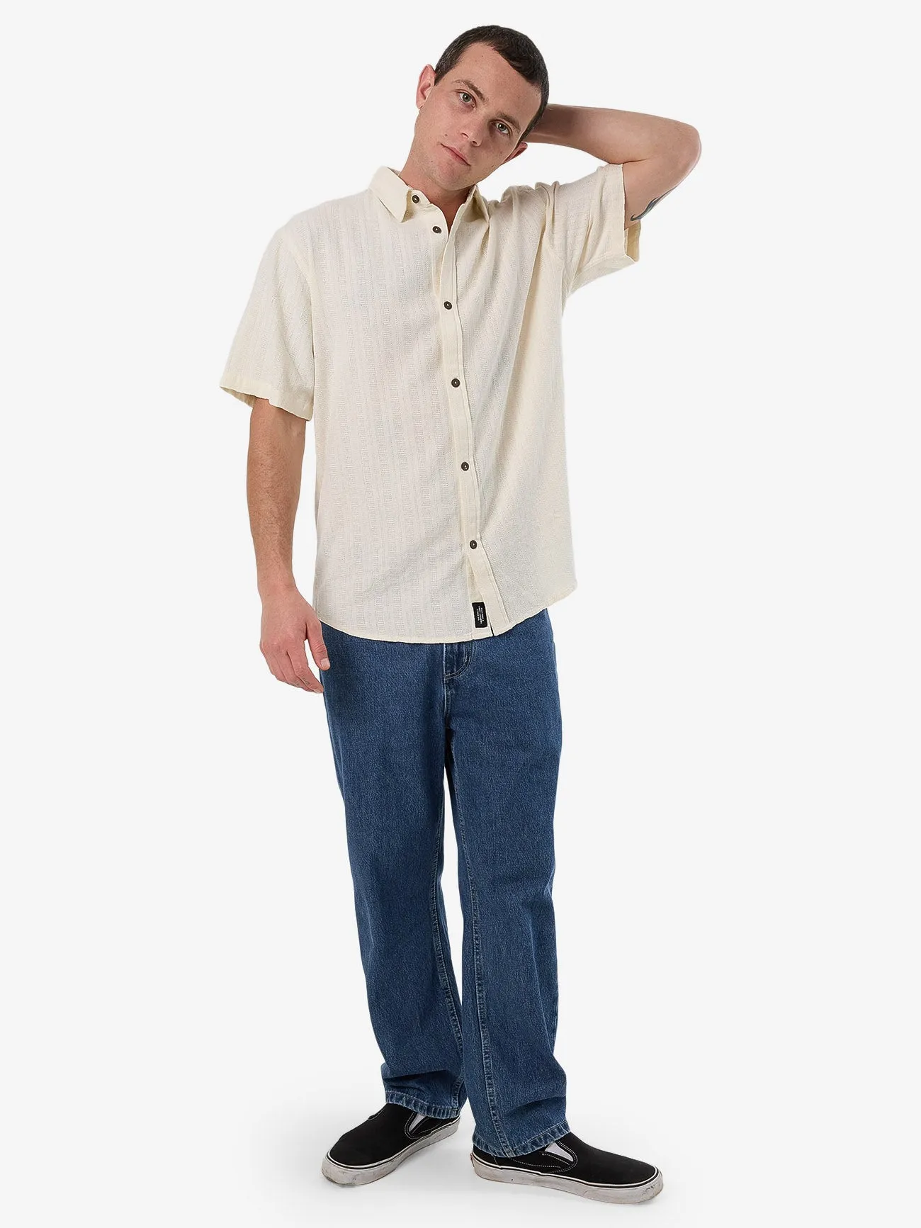 Unhinged 2.0 Short Sleeve Shirt - Dirty White sold by Thrills product image thumbnail 5