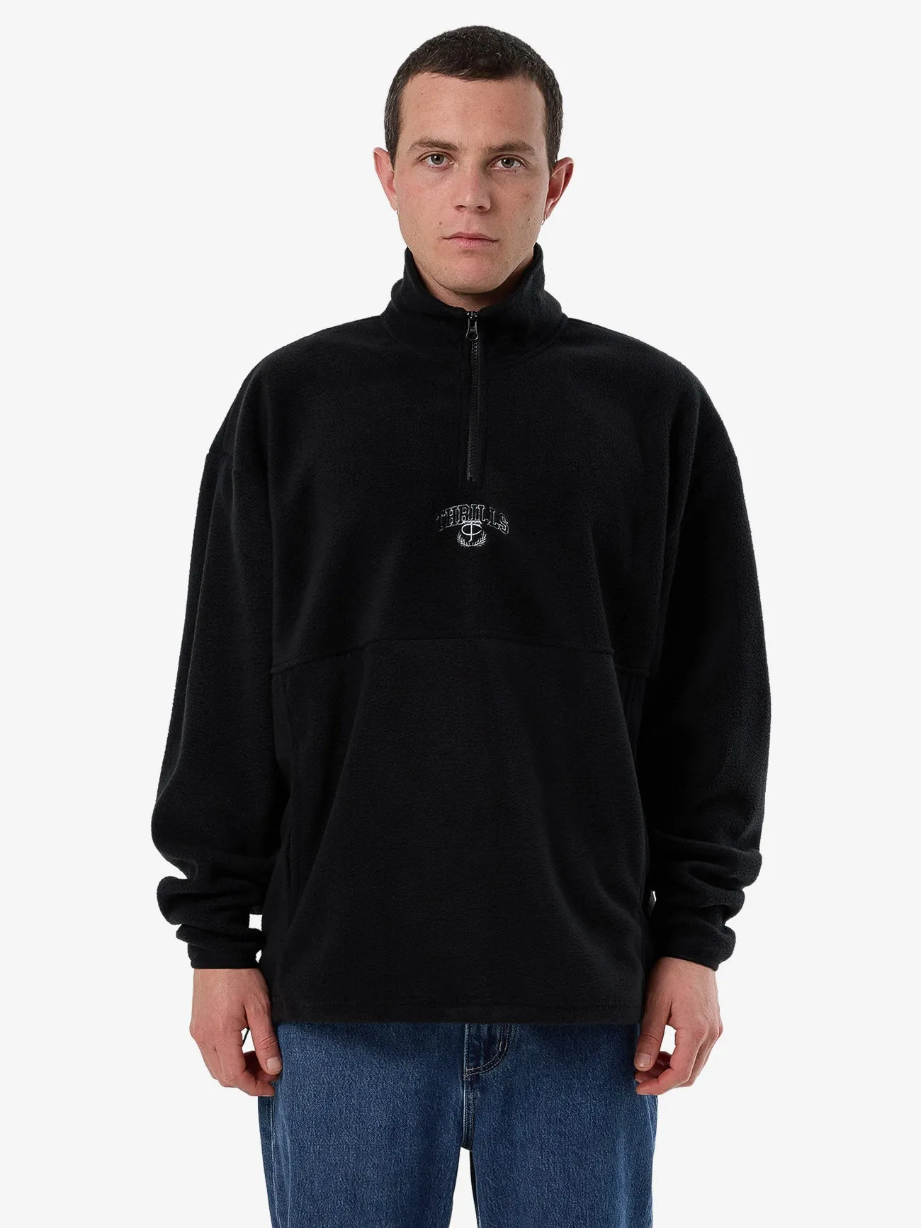 Legacy Wreath Quarter Zip Polar Fleece - Black sold by Thrills