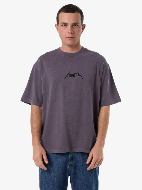 Limitless Mind Embro Box Fit Oversize Short Tee - Purple Ash sold by Thrills