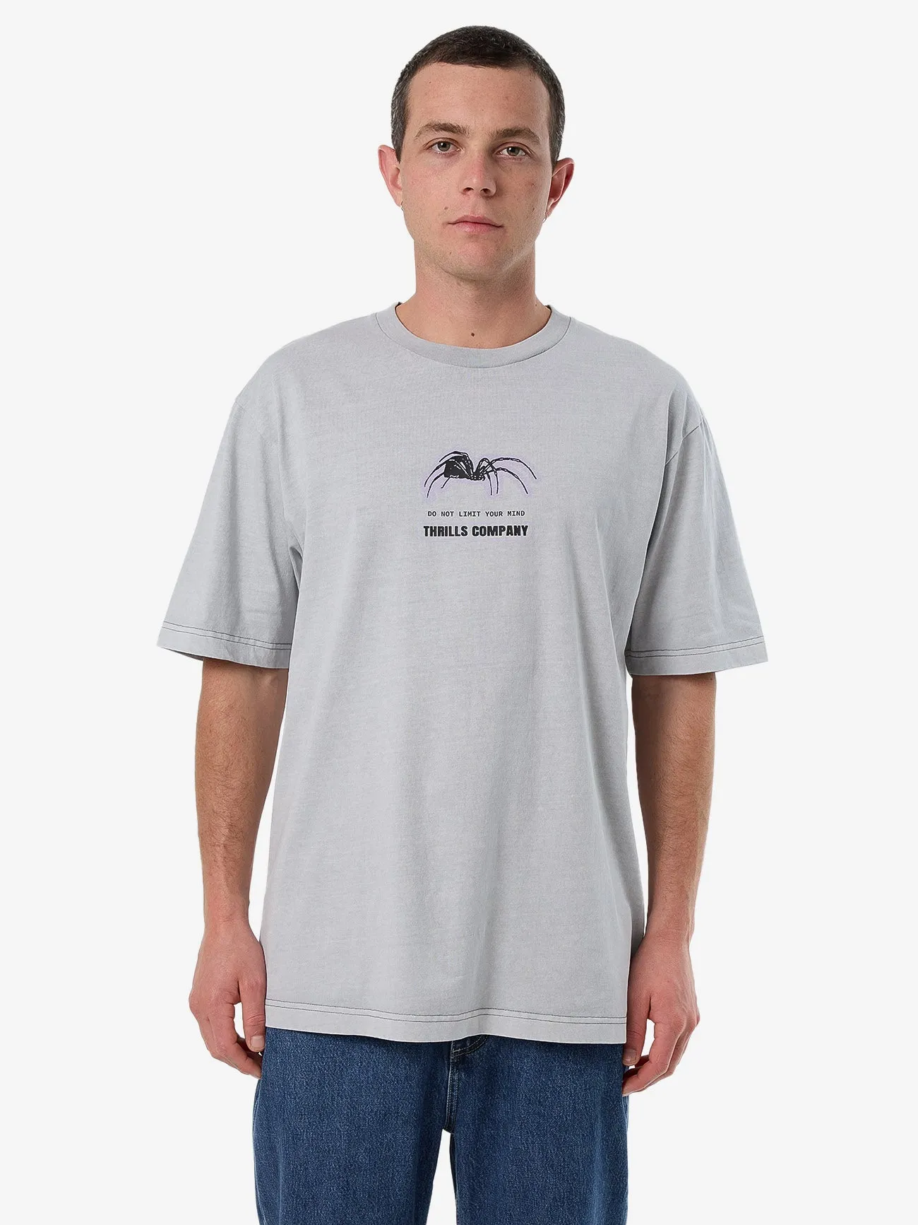 Do Not Limit Your Mind Oversize Fit Tee - Glacier Grey sold by Thrills