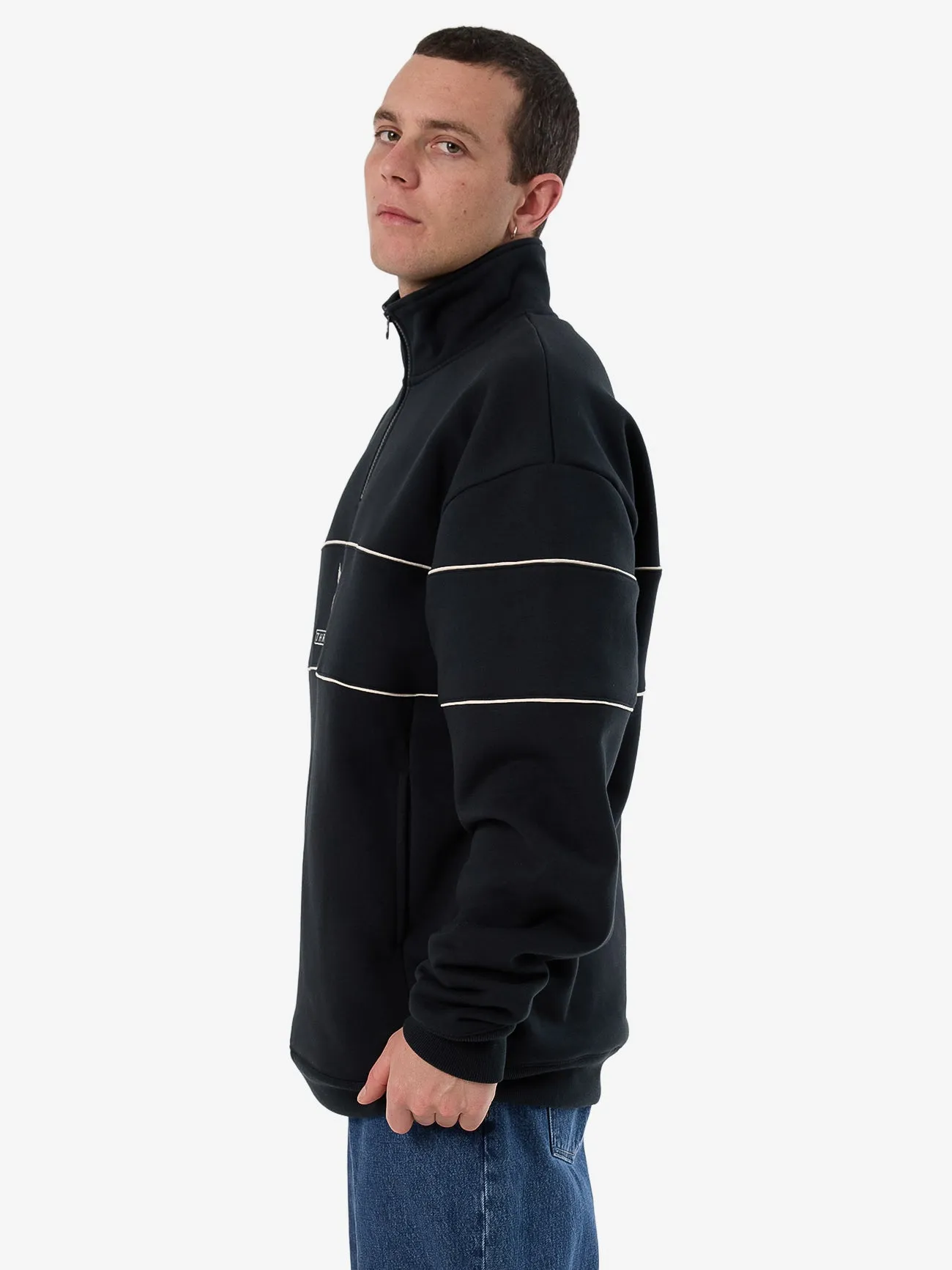 Glory Quarter Zip Fleece - Washed Black sold by Thrills product image thumbnail 3