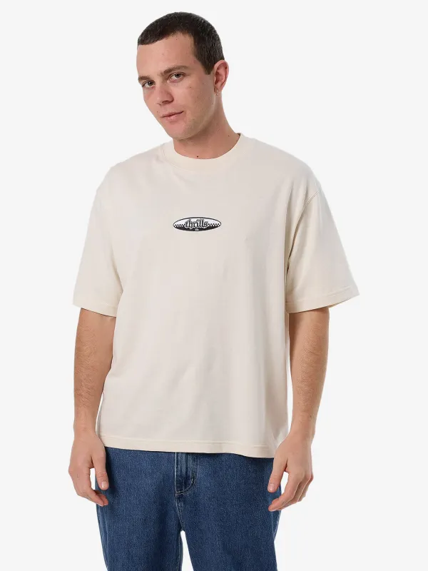 Lifted Spirits Embro Box Fit Oversize Short Tee - Unbleached sold by Thrills