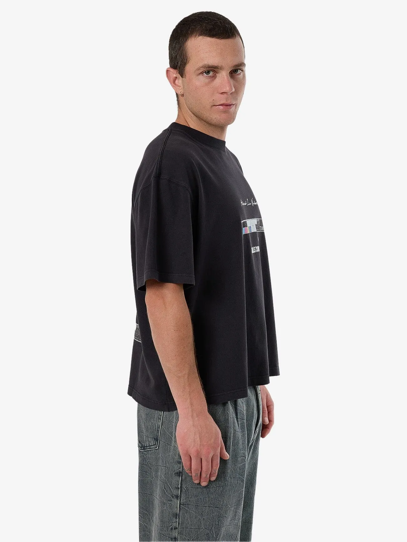 Adorned In Nature Box Fit Oversize Short Tee - Faded Black sold by Thrills product image thumbnail 4