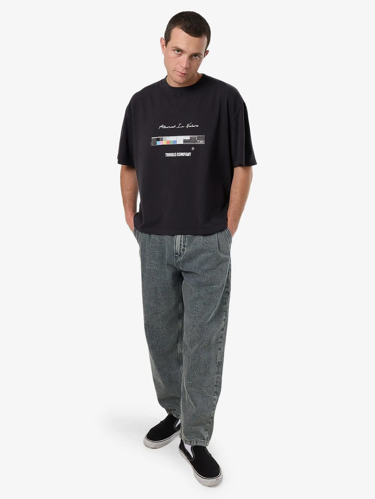 Adorned In Nature Box Fit Oversize Short Tee - Faded Black sold by Thrills product image thumbnail 5