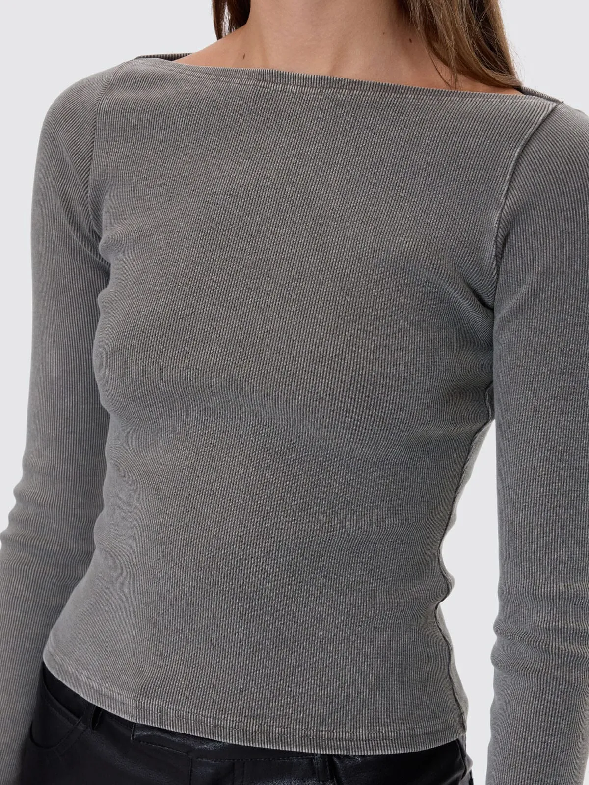 Hyperdrive Rib Top - Charcoal Rose sold by Thrills product image thumbnail 2