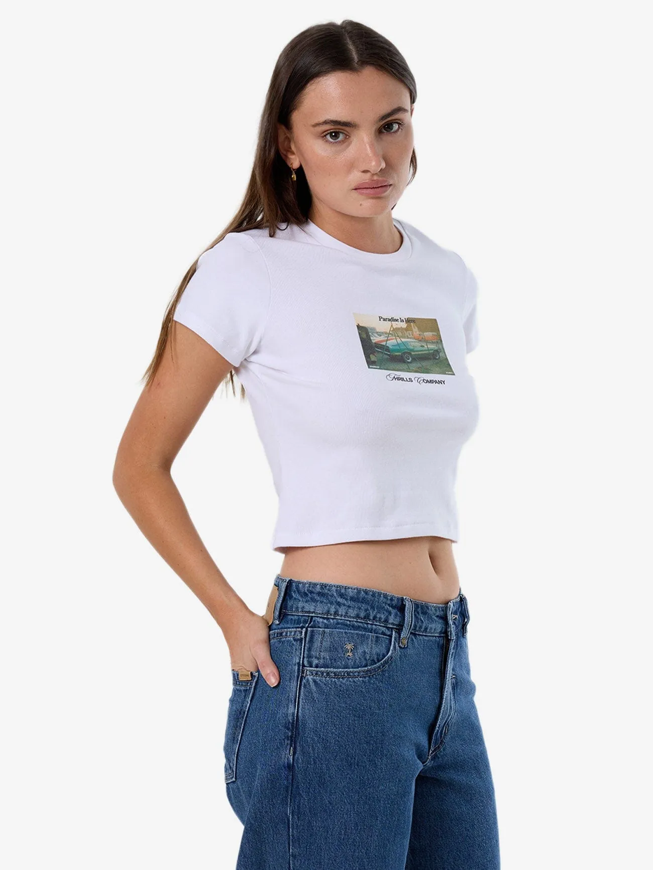 Paradise Is Here Mini Tee - White sold by Thrills product image thumbnail 5