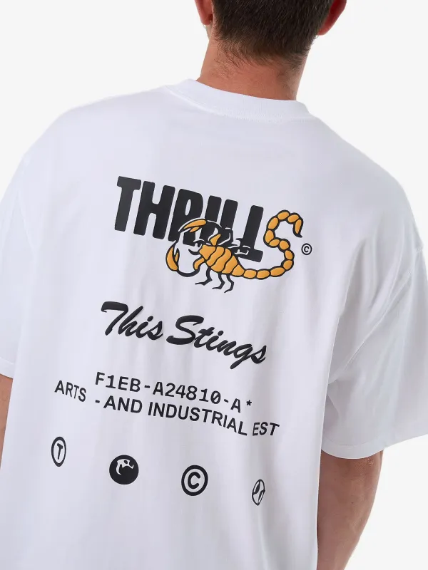 This Stings Box Fit Oversize Tee - White sold by Thrills
