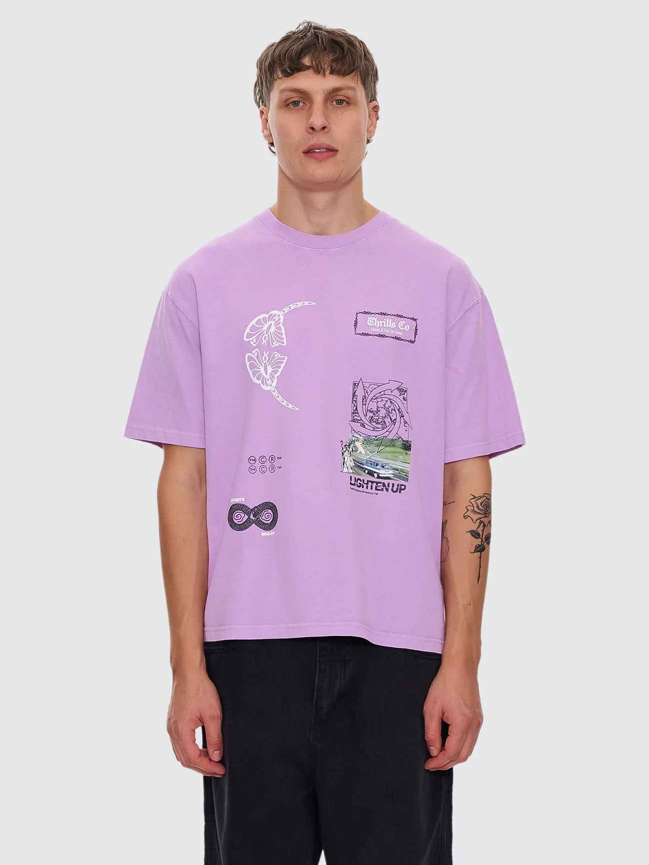Lighten Up Box Crop Tee - Sheer Lilac sold by Thrills product image thumbnail 4