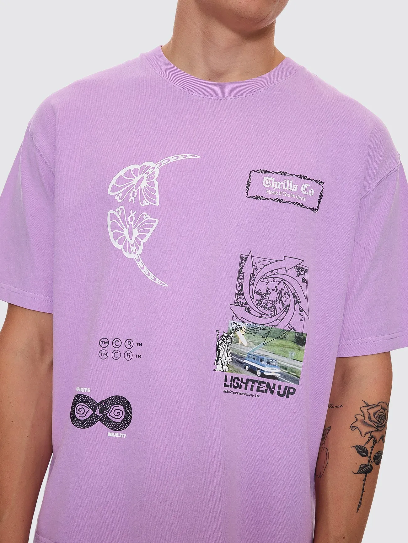 Lighten Up Box Crop Tee - Sheer Lilac sold by Thrills product image thumbnail 2