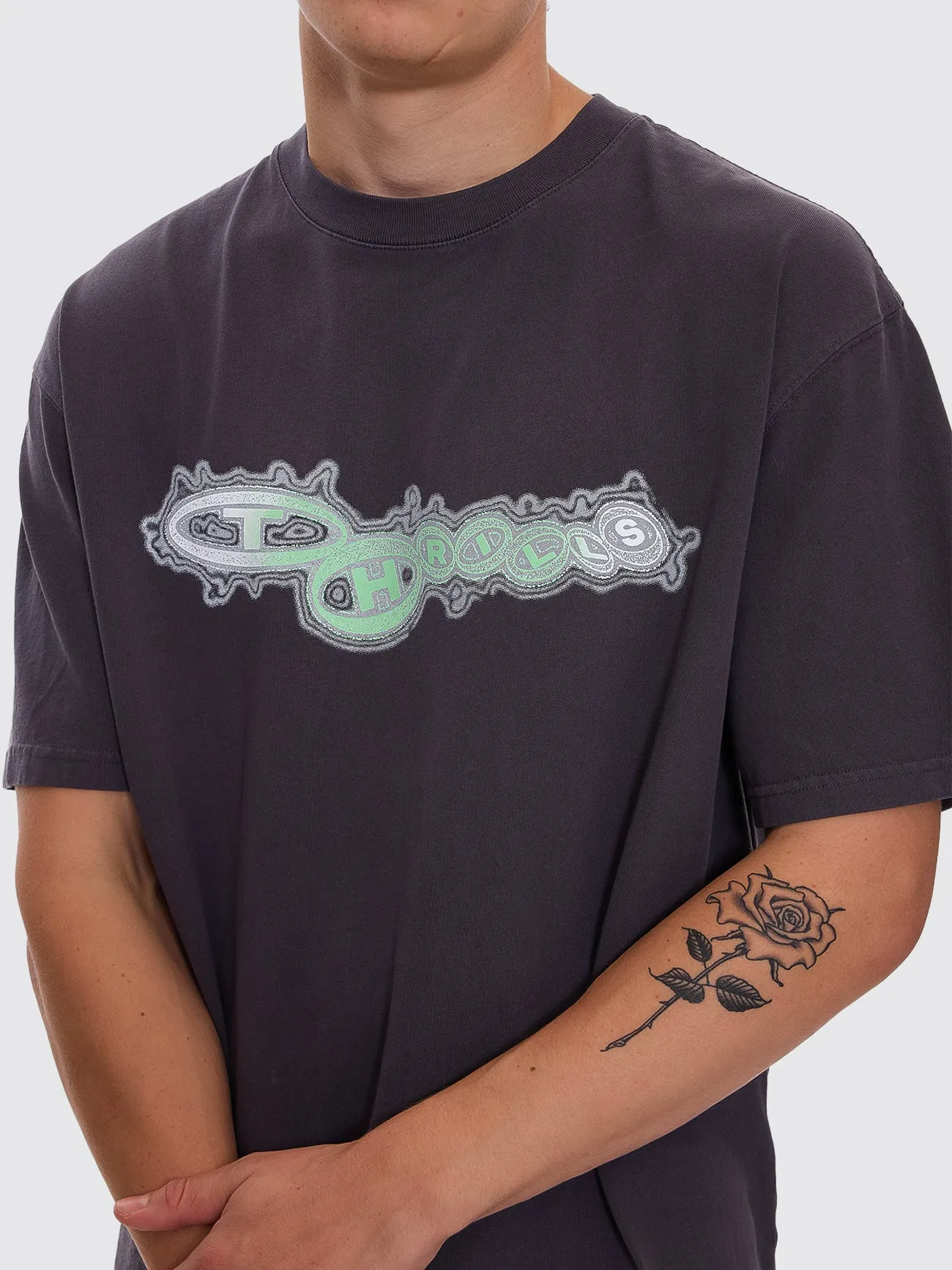 Nocturnal Box Crop Tee - Dark Charcoal sold by Thrills product image thumbnail 2