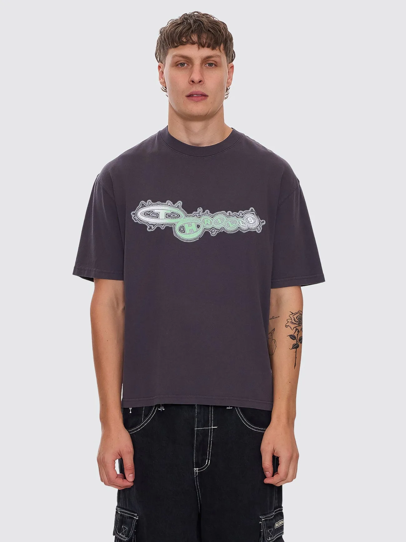 Nocturnal Box Crop Tee - Dark Charcoal sold by Thrills