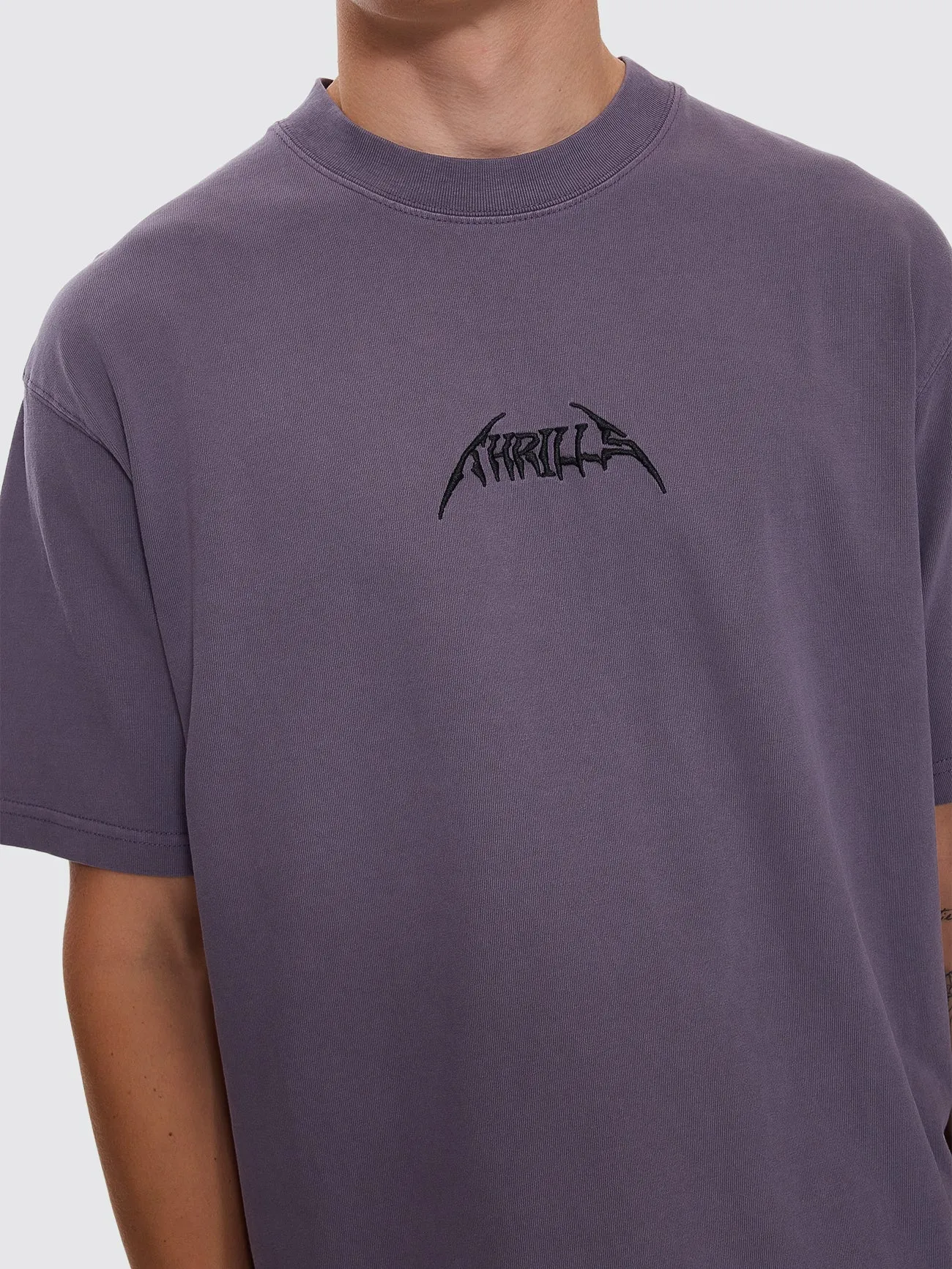 Limitless Mind Embro Box Fit Cropped Tee - Purple Ash sold by Thrills product image thumbnail 5