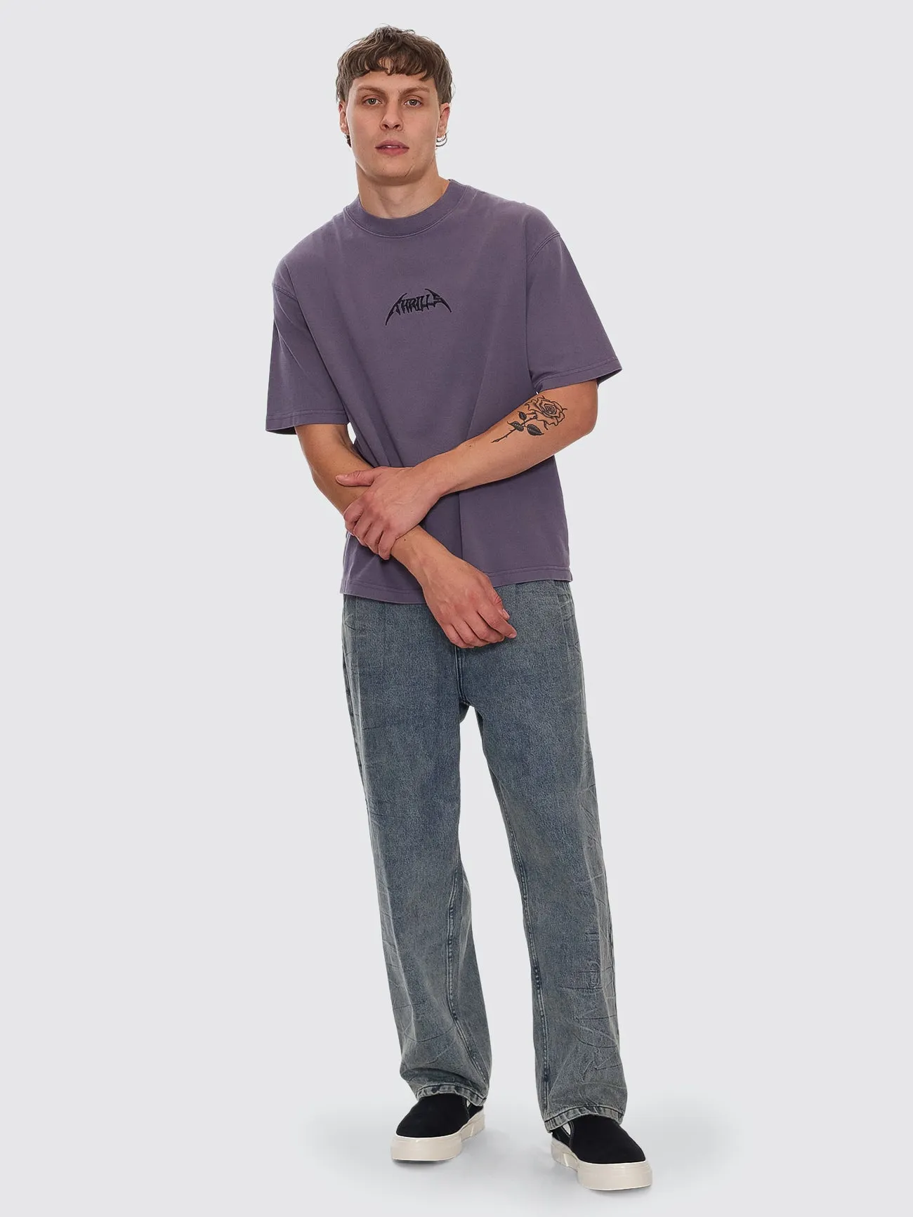 Limitless Mind Embro Box Fit Cropped Tee - Purple Ash sold by Thrills product image thumbnail 3