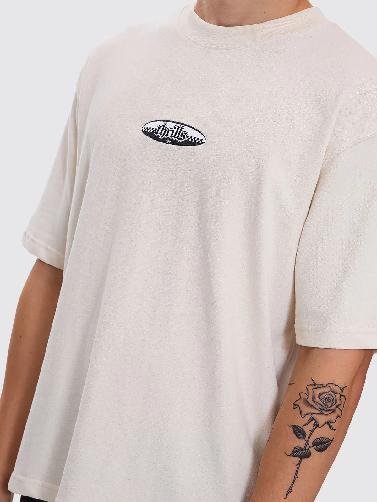 Lifted Spirits Embro Box Fit Cropped Tee - Unbleached sold by Thrills product image thumbnail 2