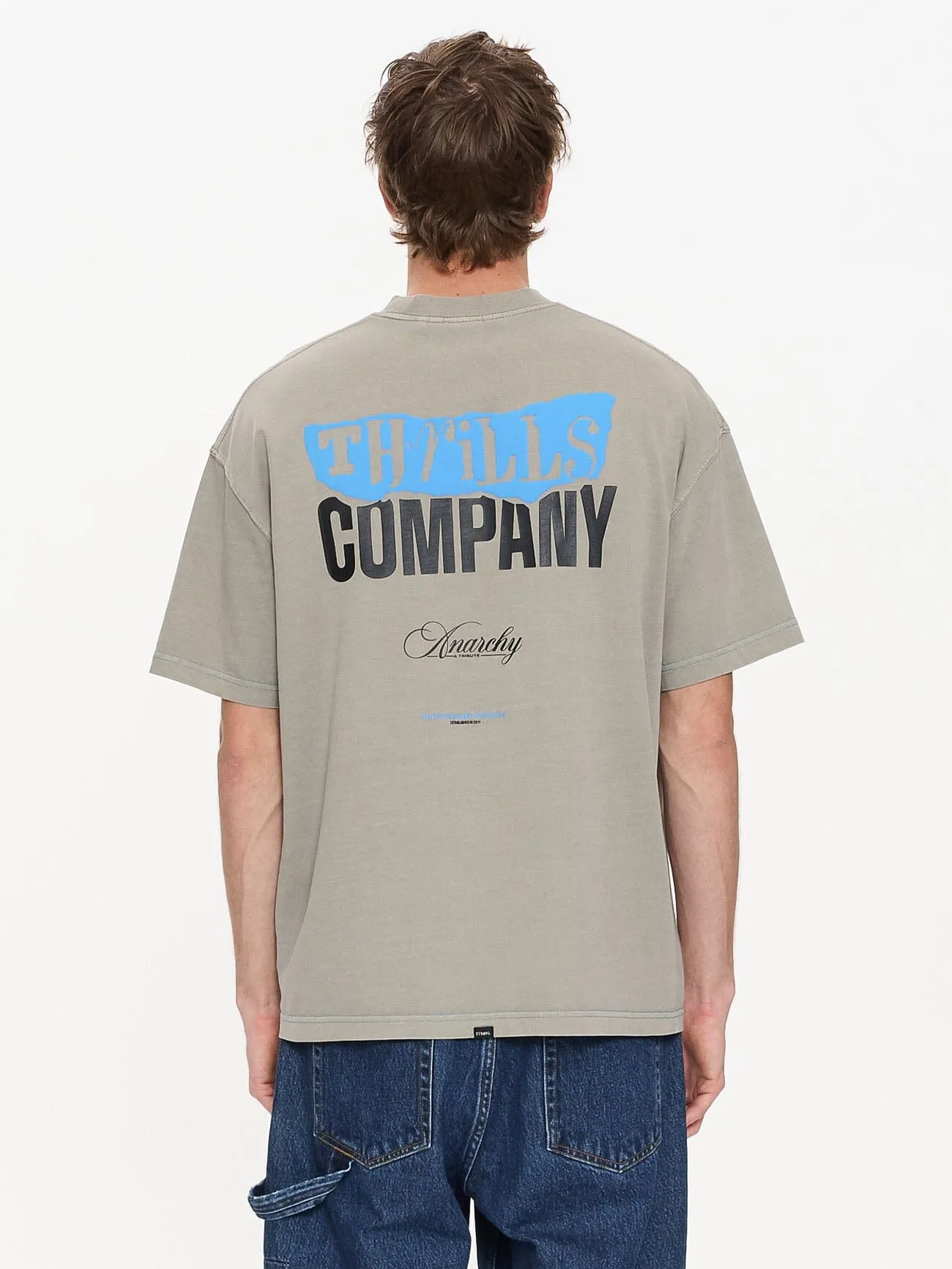 Total Anarchy Box Fit Cropped Tee - Fog sold by Thrills product image thumbnail 3