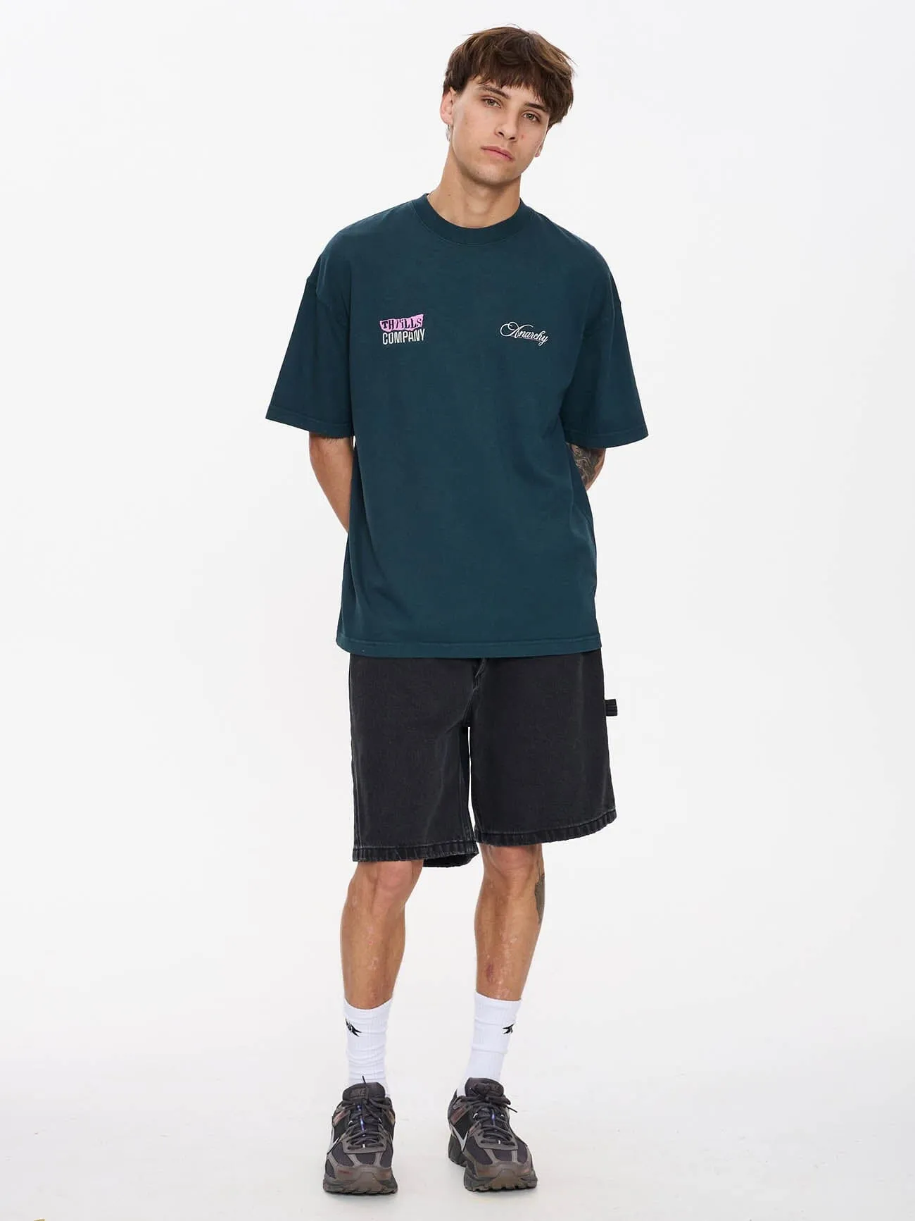 Total Anarchy Box Fit Cropped Tee - Deep Teal sold by Thrills product image thumbnail 4