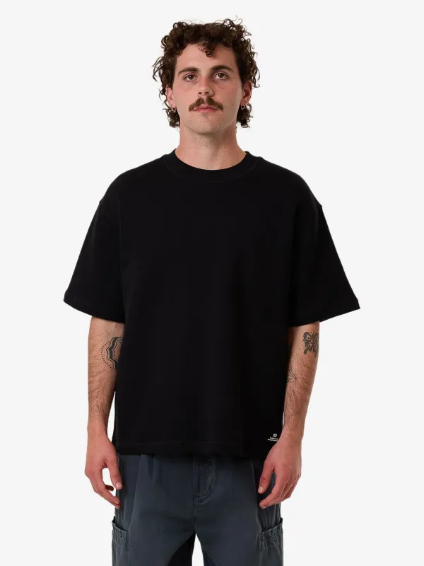 Arts & Industrial Box Fit Cropped Waffle Tee - Black sold by Thrills