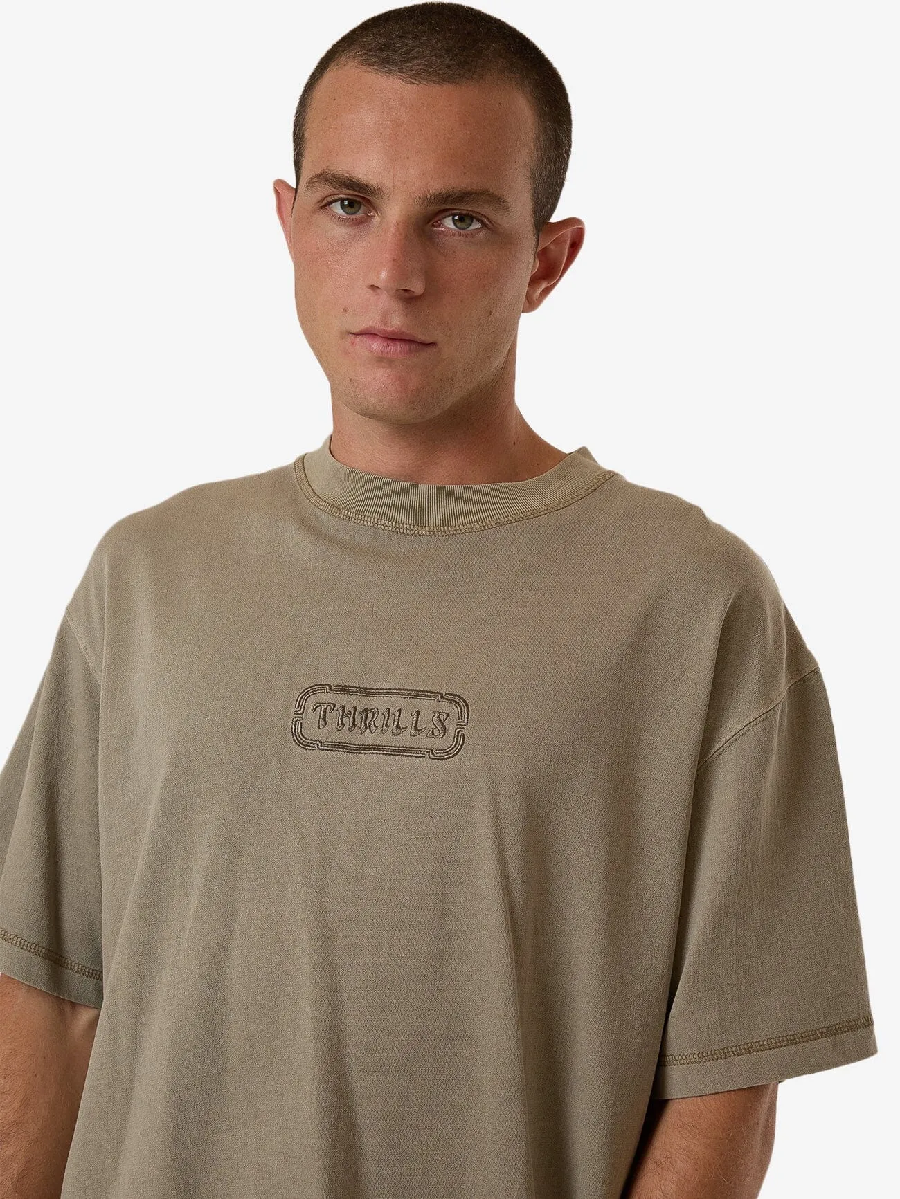 Lost In Paradise Embro Box Fit Cropped Tee - Aluminium sold by Thrills product image thumbnail 2
