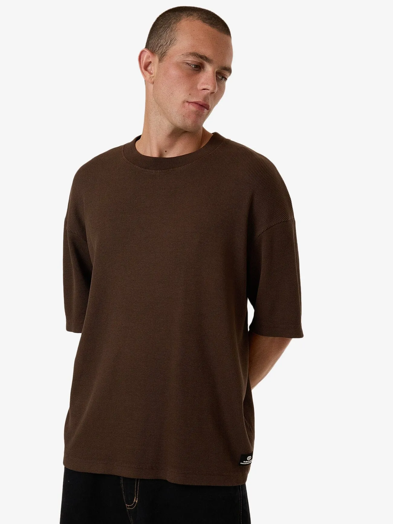 Arts & Industrial Box Fit Cropped Tee - Postal Brown sold by Thrills