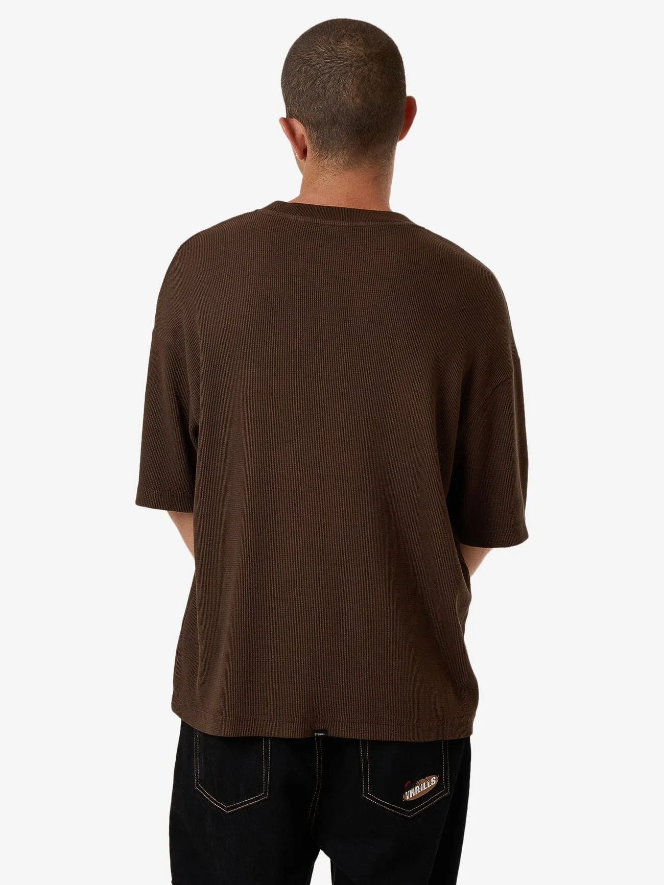 Arts & Industrial Box Fit Cropped Tee - Postal Brown sold by Thrills product image thumbnail 2