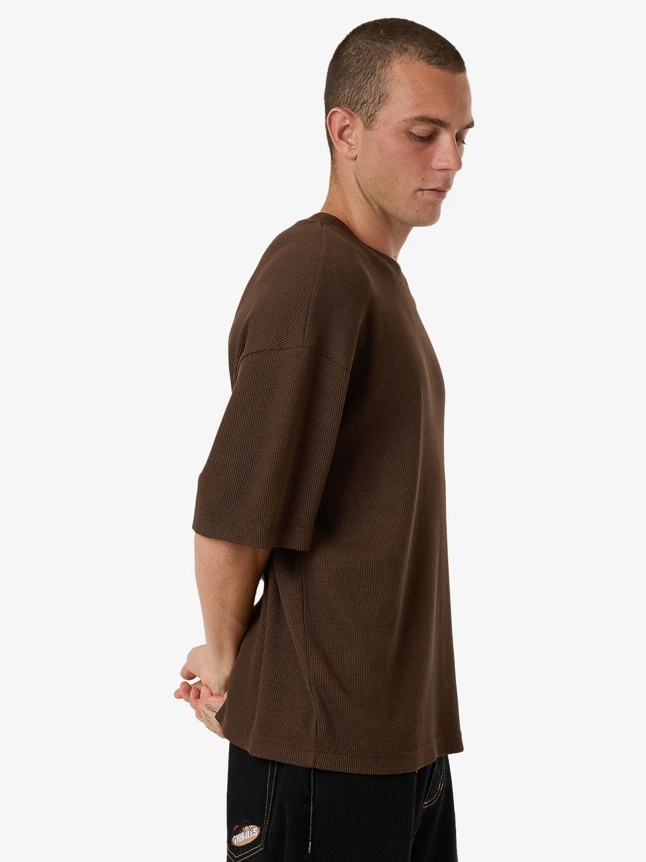 Arts & Industrial Box Fit Cropped Tee - Postal Brown sold by Thrills product image thumbnail 5