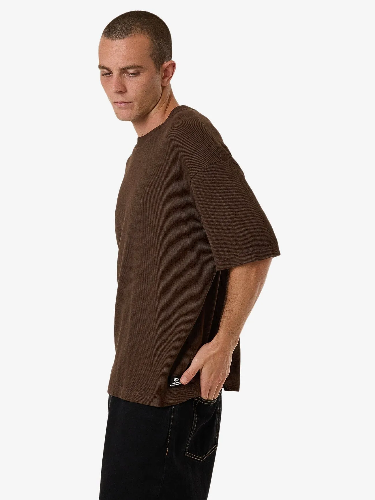 Arts & Industrial Box Fit Cropped Tee - Postal Brown sold by Thrills product image thumbnail 4