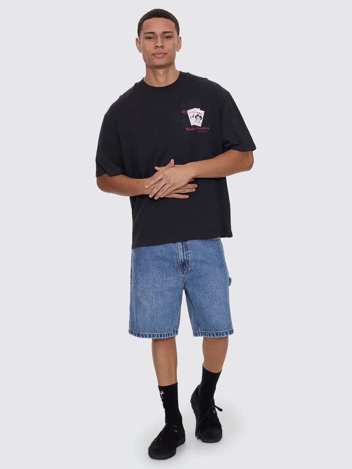 Appreciation Box Fit Cropped Tee - Washed Black sold by Thrills product image thumbnail 4