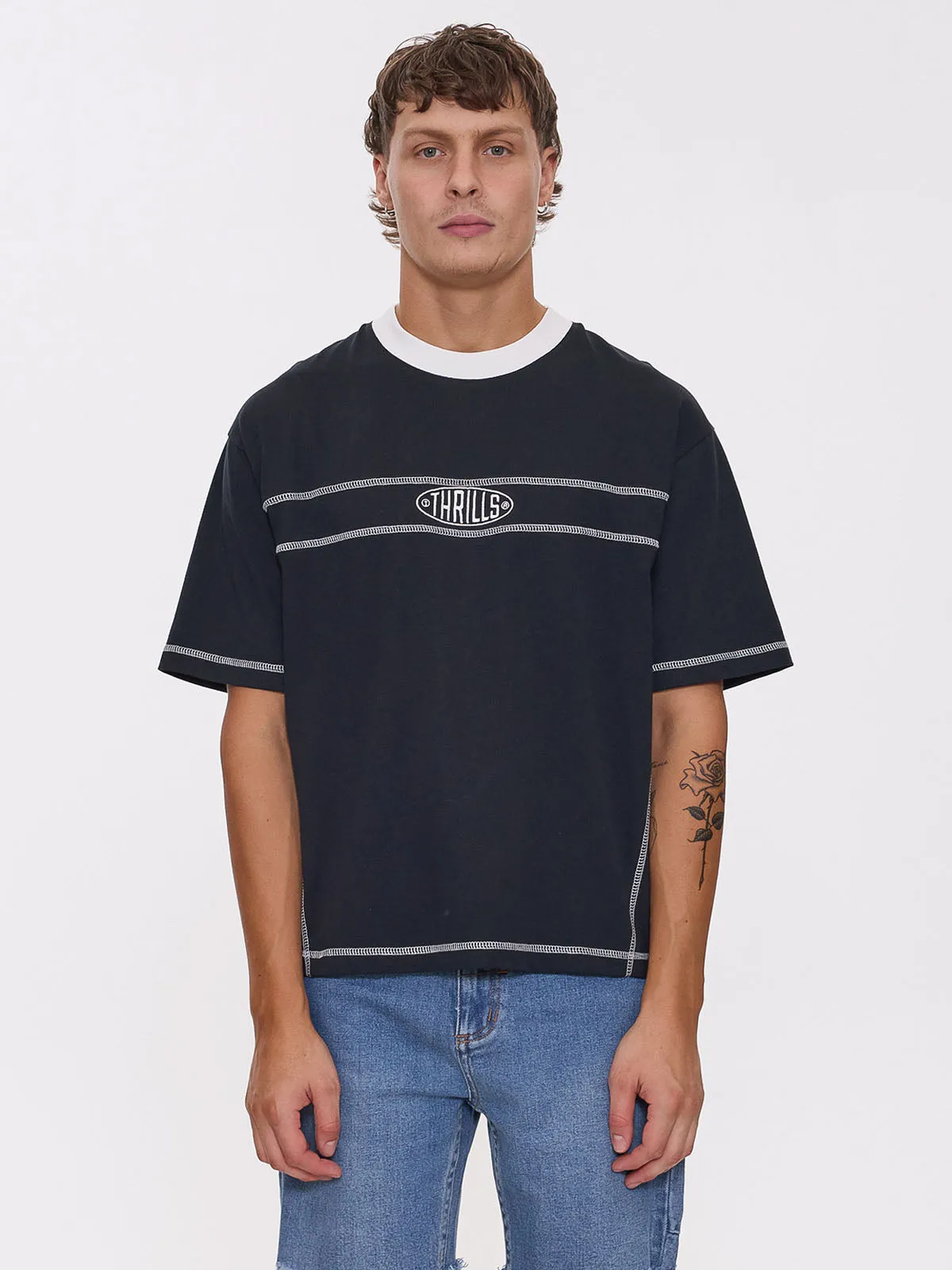 Consequence Box Crop Tee - Washed Black sold by Thrills