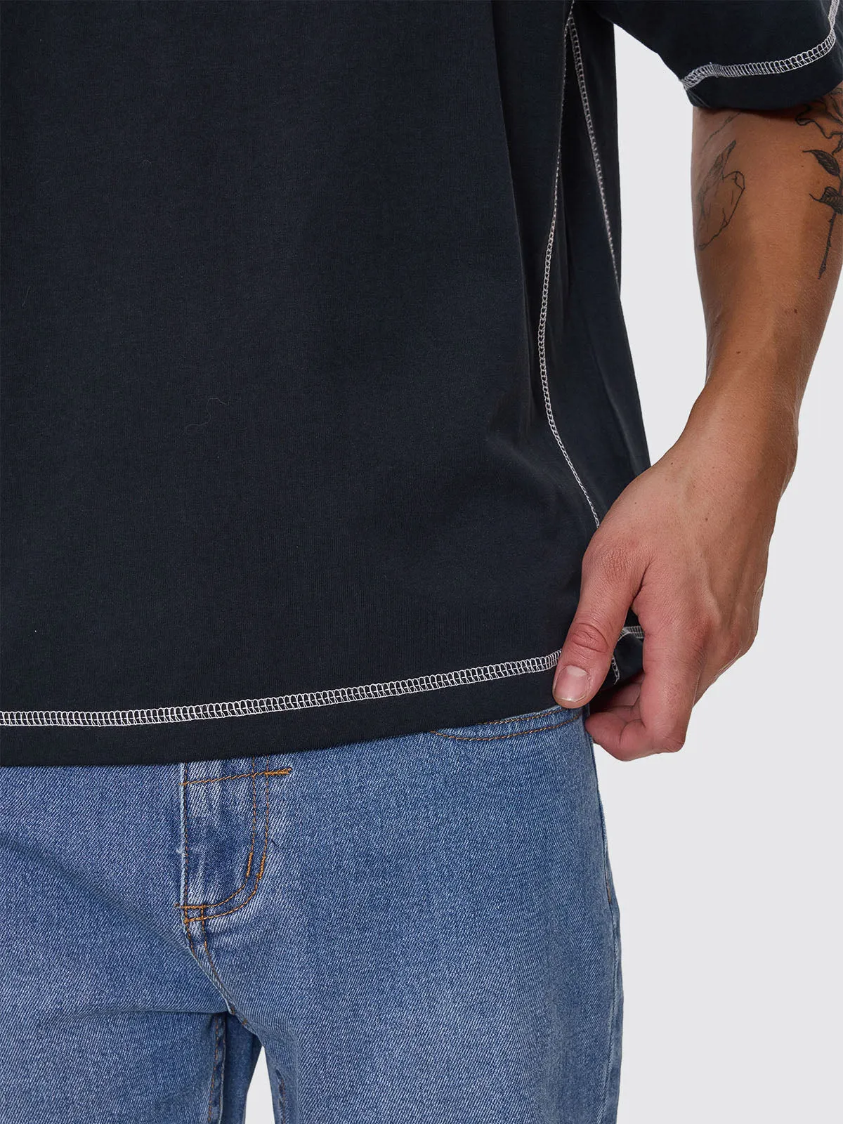 Consequence Box Crop Tee - Washed Black sold by Thrills product image thumbnail 5