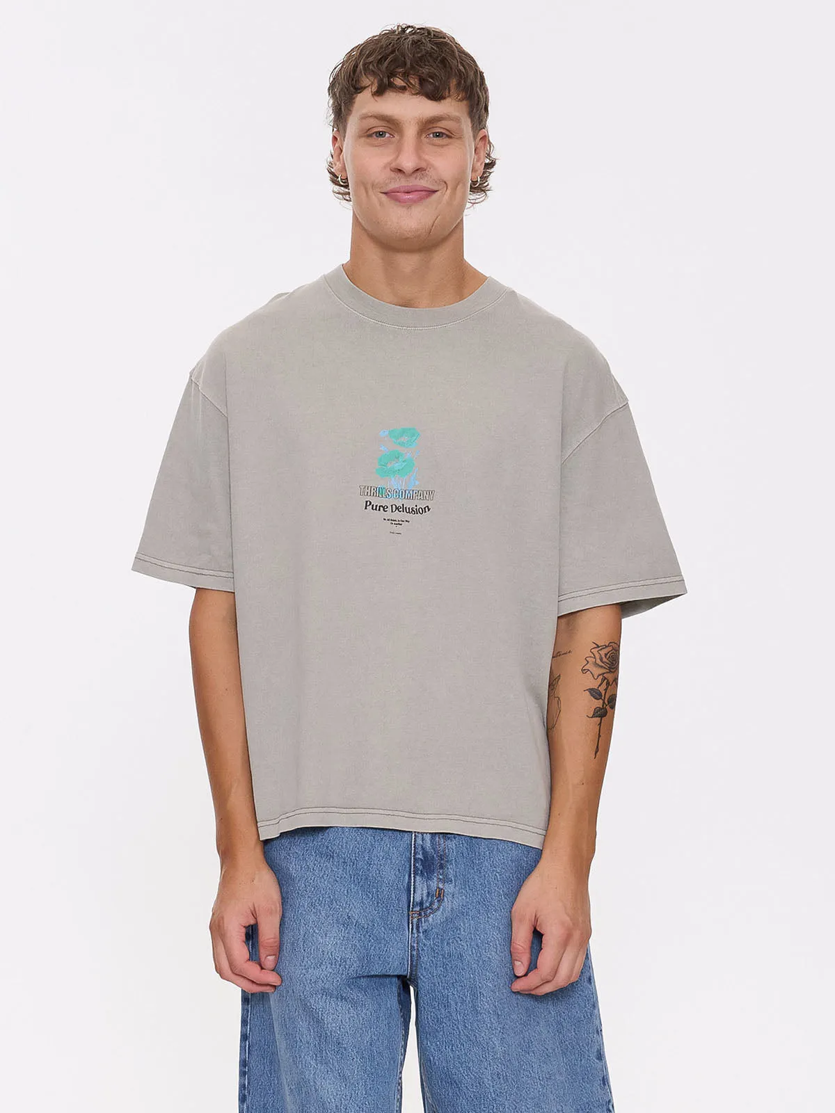 Pure Delusion Box Crop Tee - Fog sold by Thrills