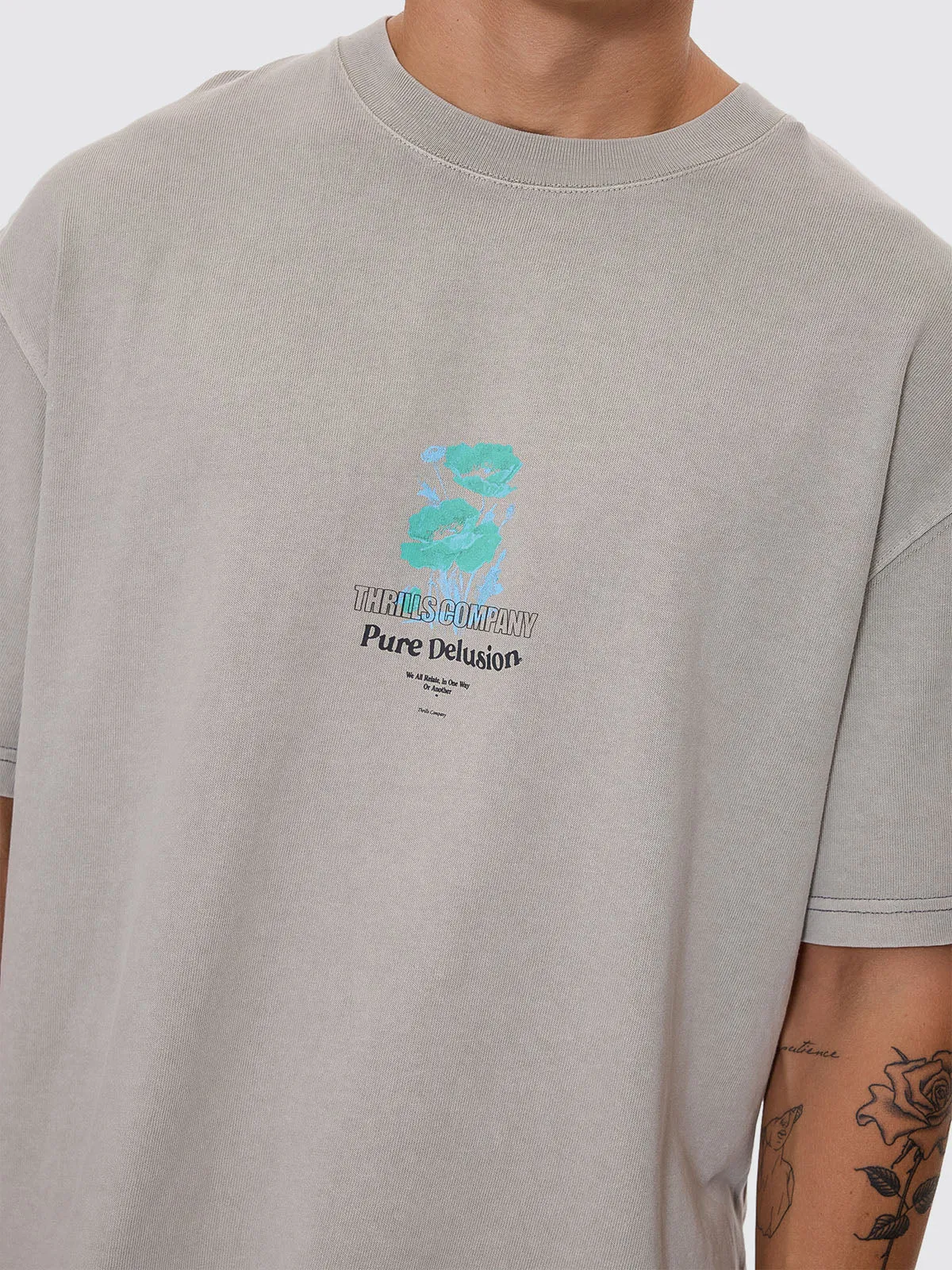 Pure Delusion Box Crop Tee - Fog sold by Thrills product image thumbnail 5