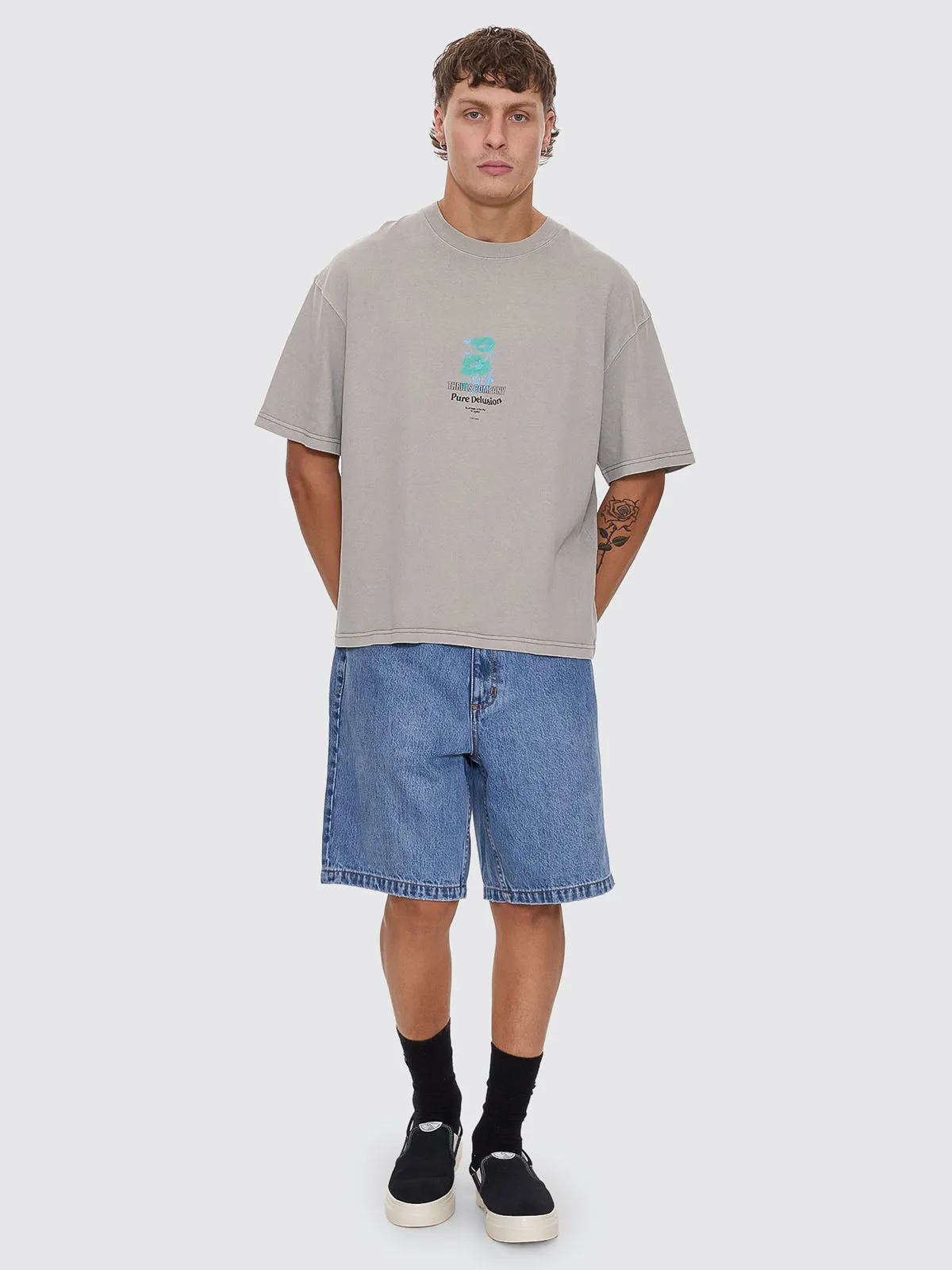 Pure Delusion Box Crop Tee - Fog sold by Thrills product image thumbnail 3