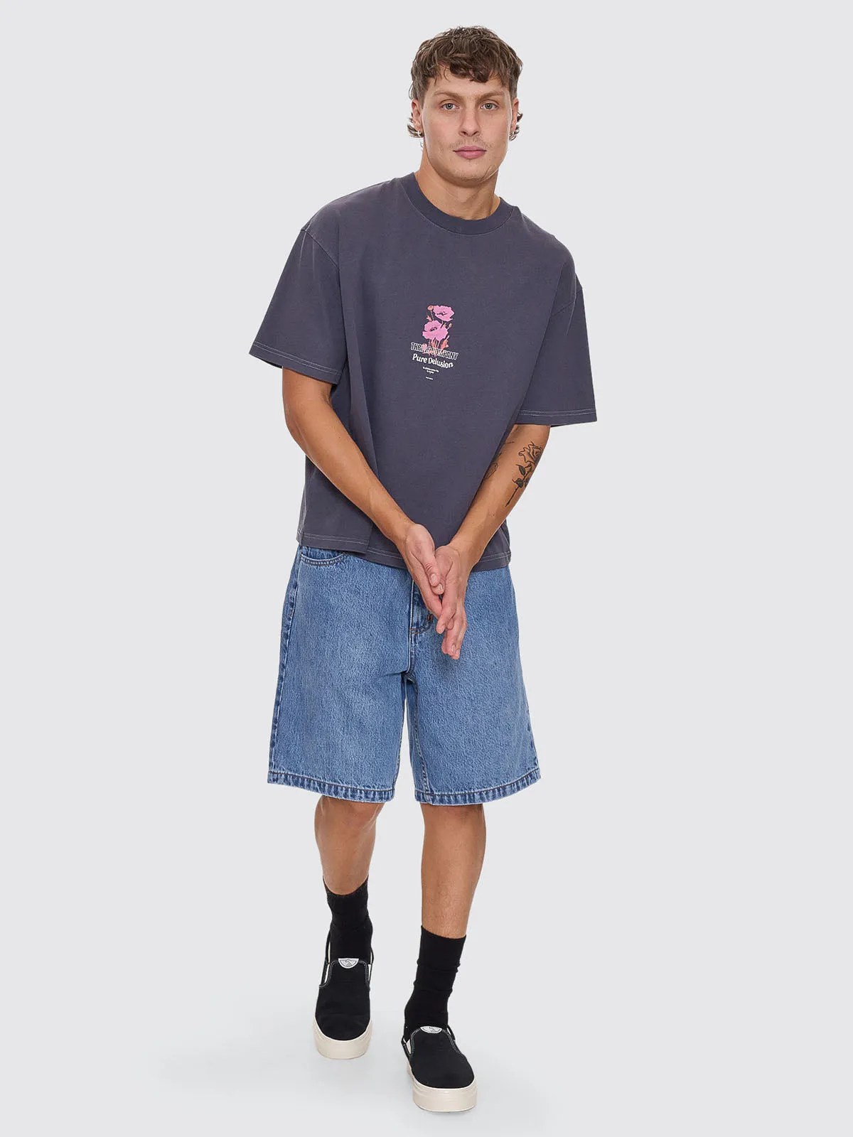 Pure Delusion Box Fit Cropped Tee - Ebony sold by Thrills product image thumbnail 3