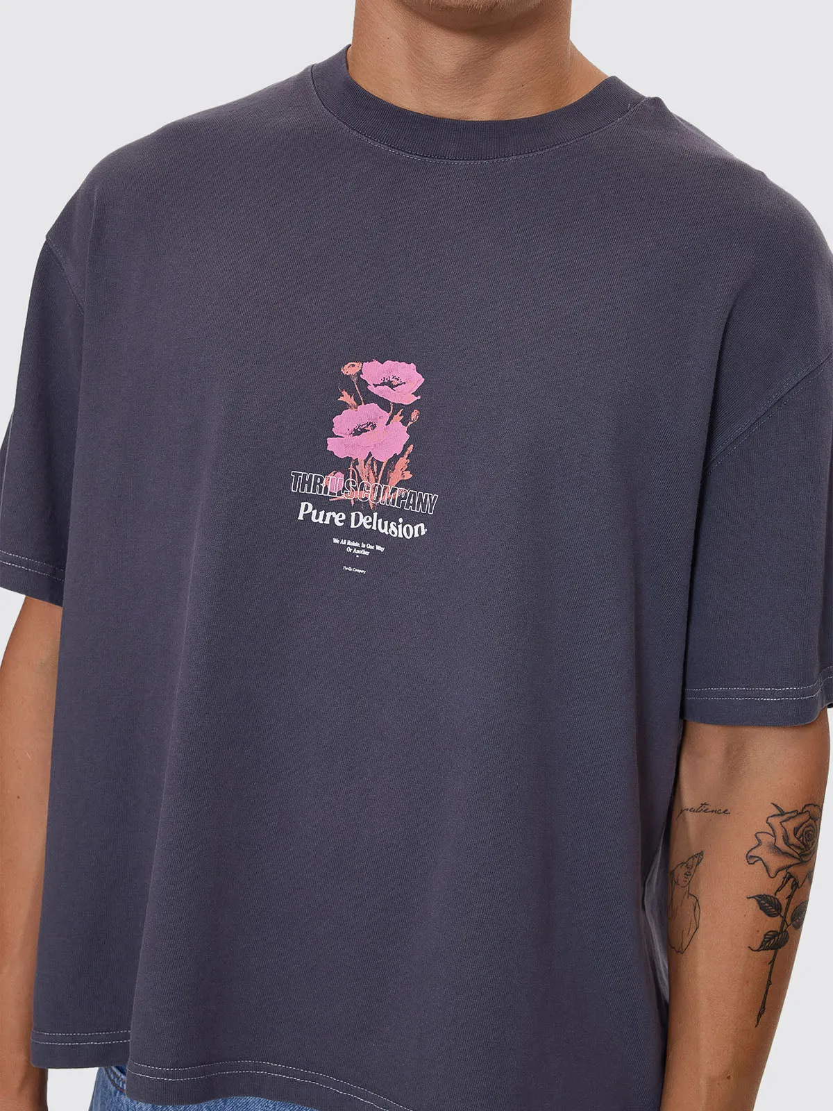 Pure Delusion Box Fit Cropped Tee - Ebony sold by Thrills product image thumbnail 5