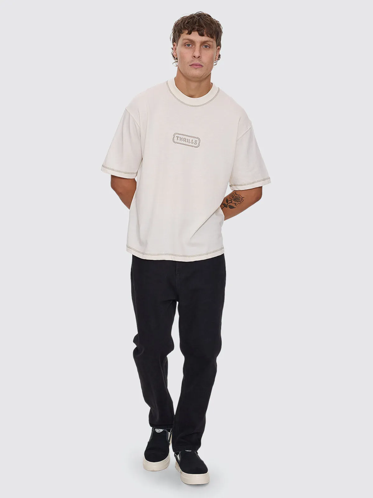 Lost In Paradise Embro Box Crop Tee - Unbleached sold by Thrills product image thumbnail 3