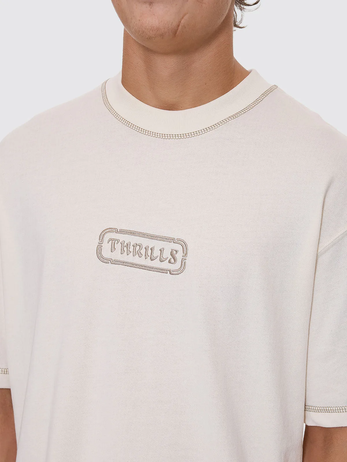 Lost In Paradise Embro Box Crop Tee - Unbleached sold by Thrills product image thumbnail 2