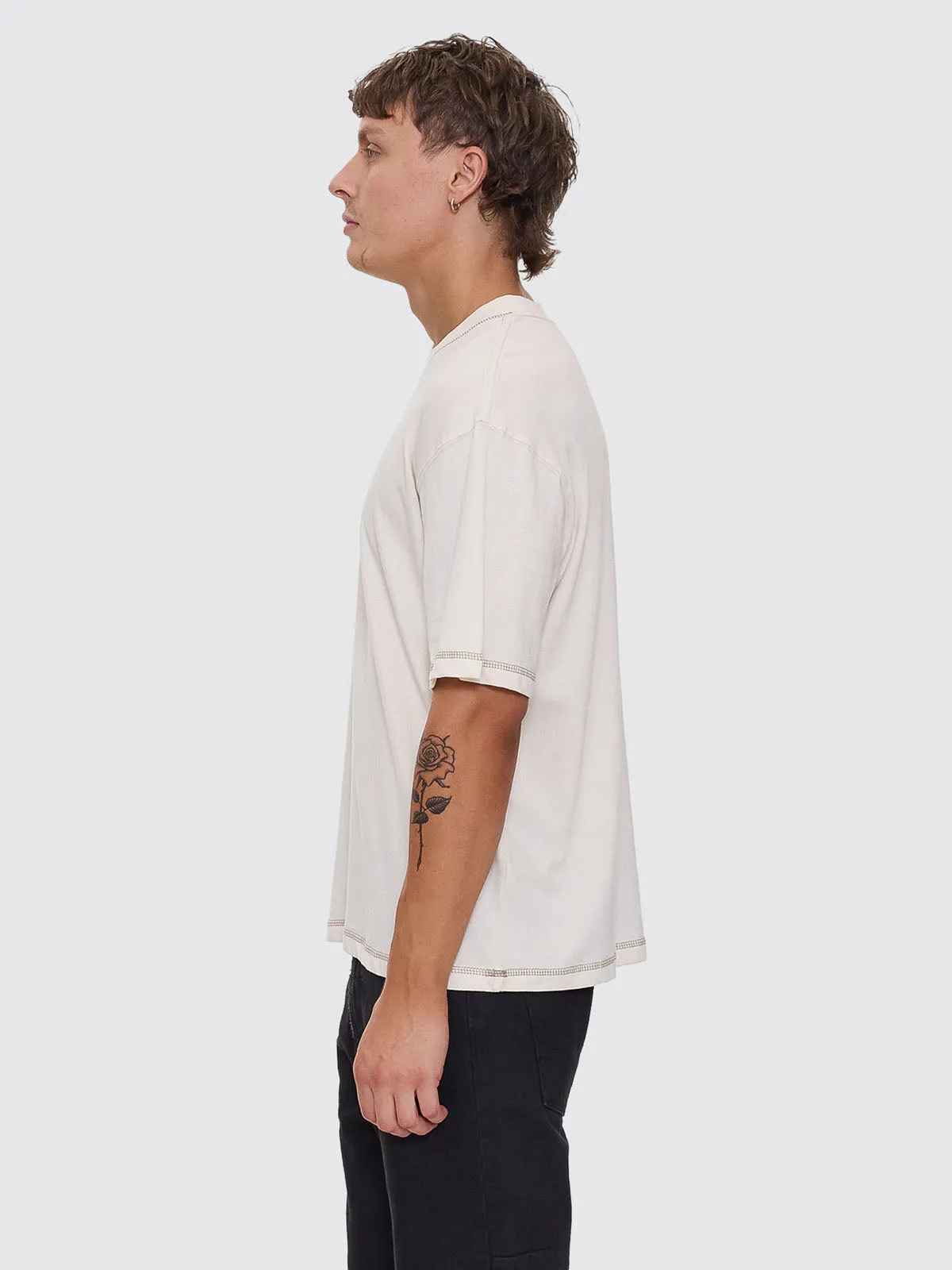 Lost In Paradise Embro Box Crop Tee - Unbleached sold by Thrills product image thumbnail 4
