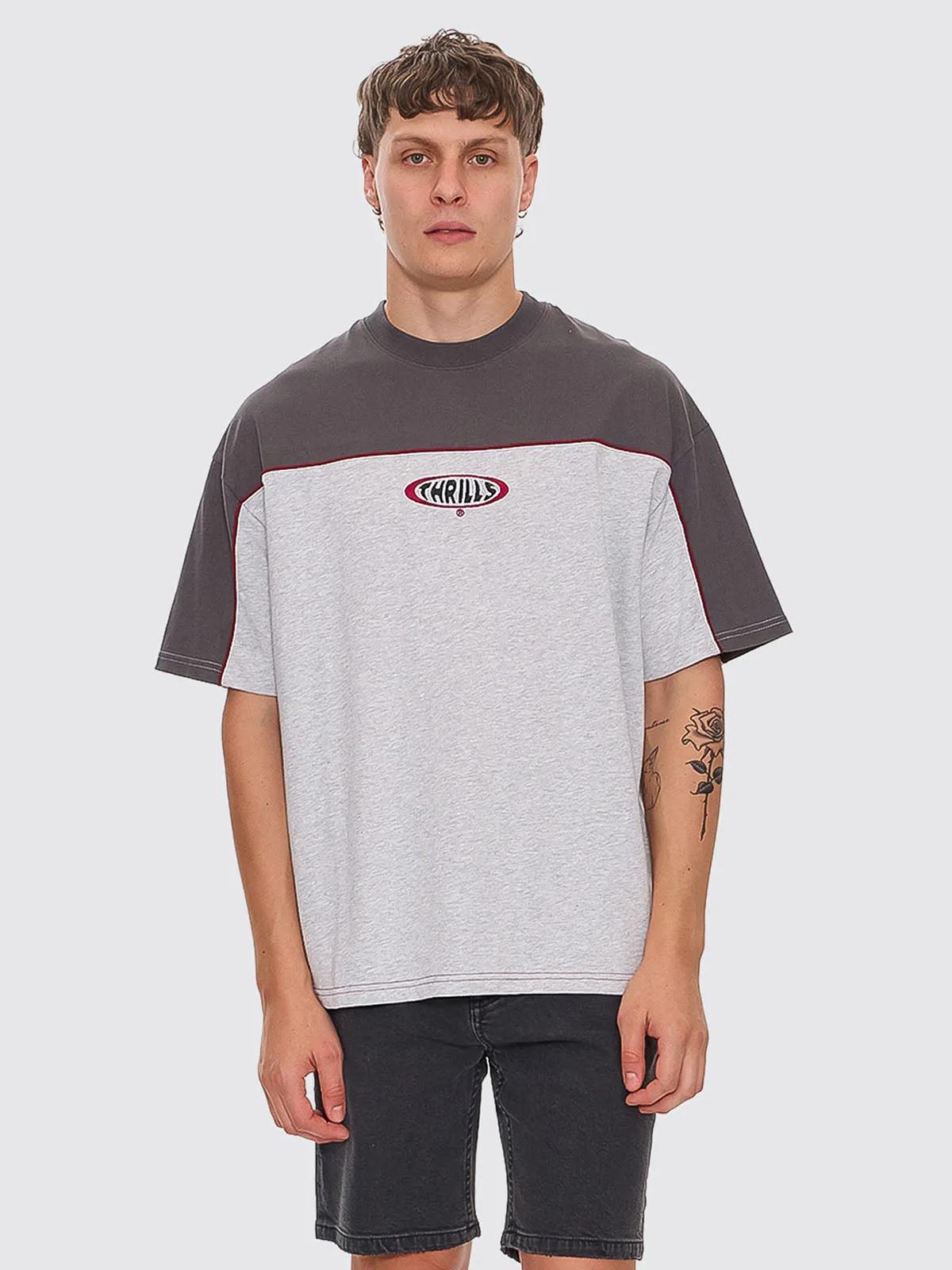 Shadowless Box Fit Oversize Tee - Snow Marle sold by Thrills product image thumbnail 2