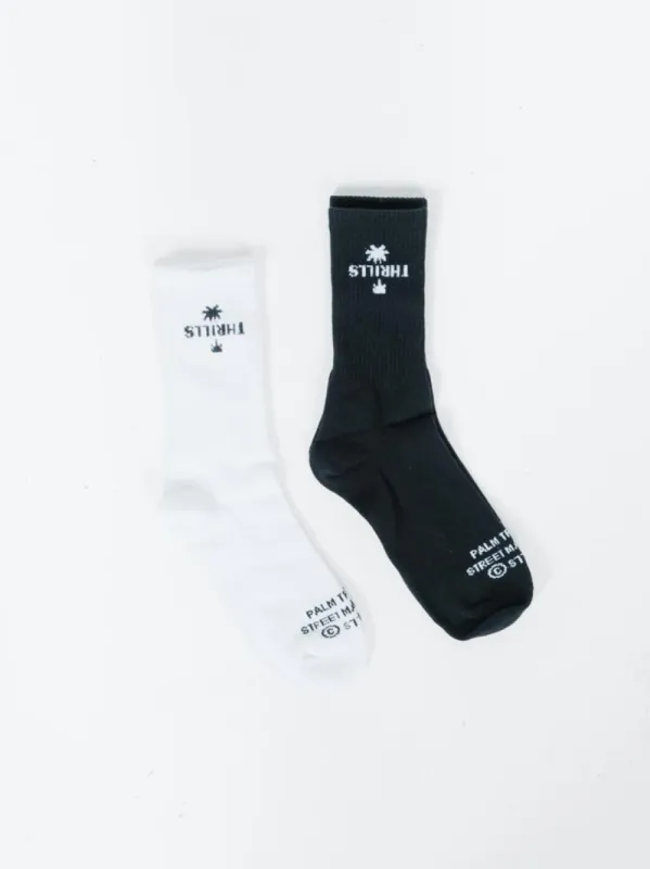 Thrills Classic Sock 2 Pack - Black-White sold by Thrills