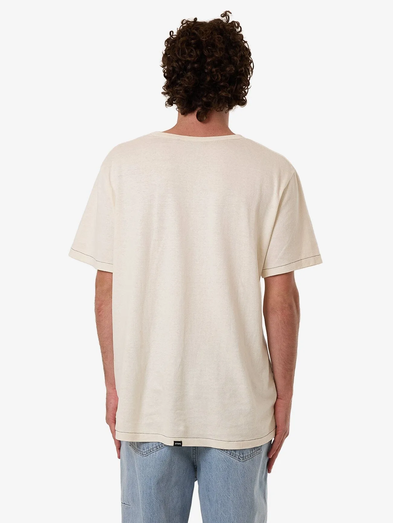 Hemp Thrills Embro Contrast Stitch Merch Fit Tee - Dirty White sold by Thrills product image thumbnail 2