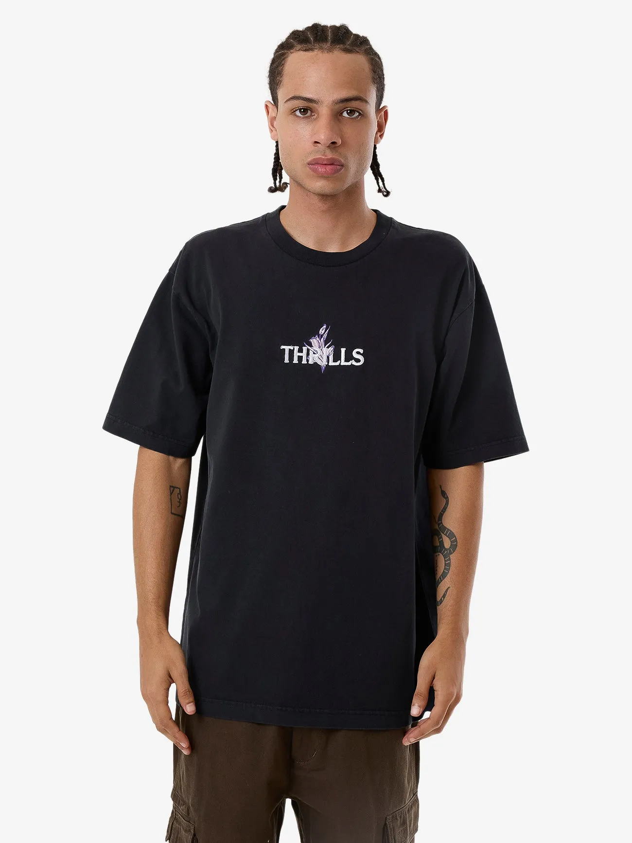 In Bloom Oversize Fit Tee - Twilight Black sold by Thrills