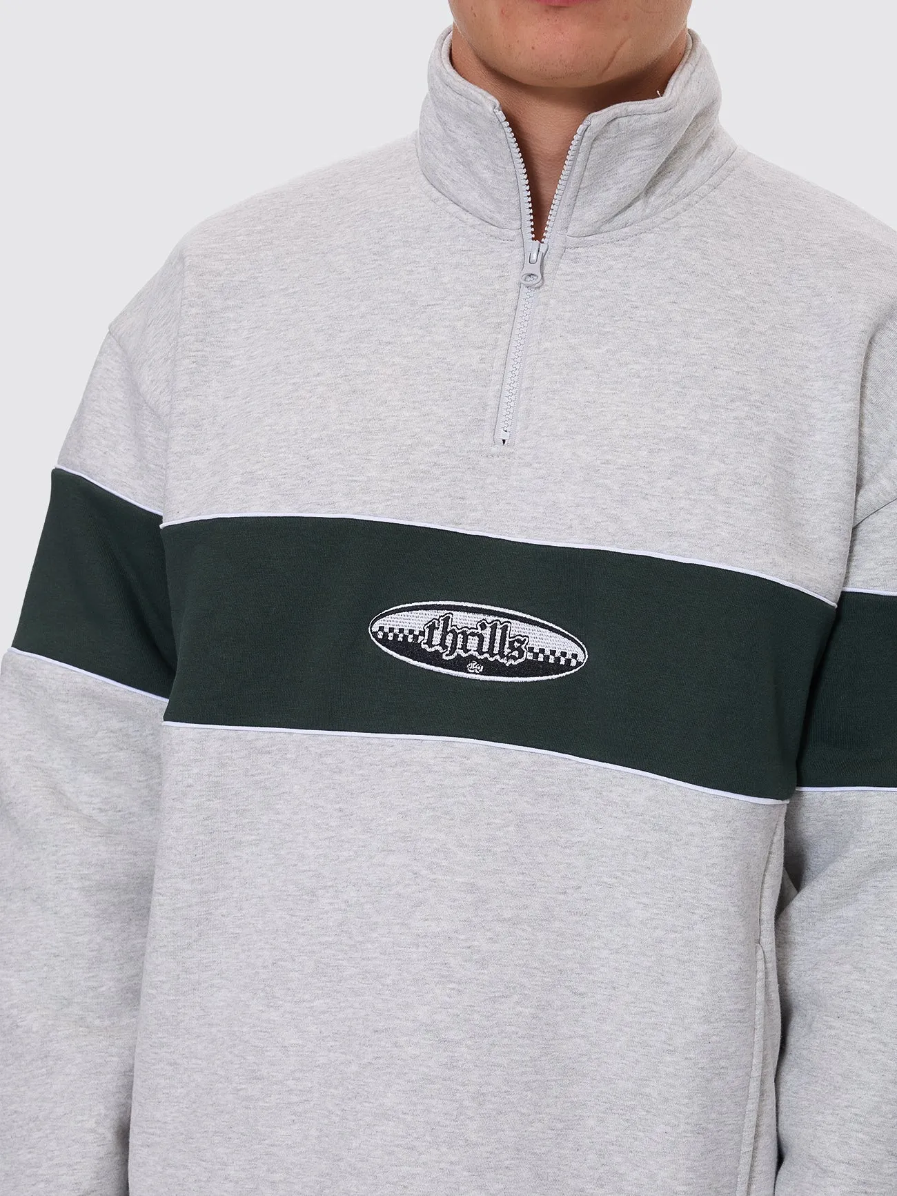 Lifted Spirits Quarter Zip Fleece - Snow Marle sold by Thrills product image thumbnail 2