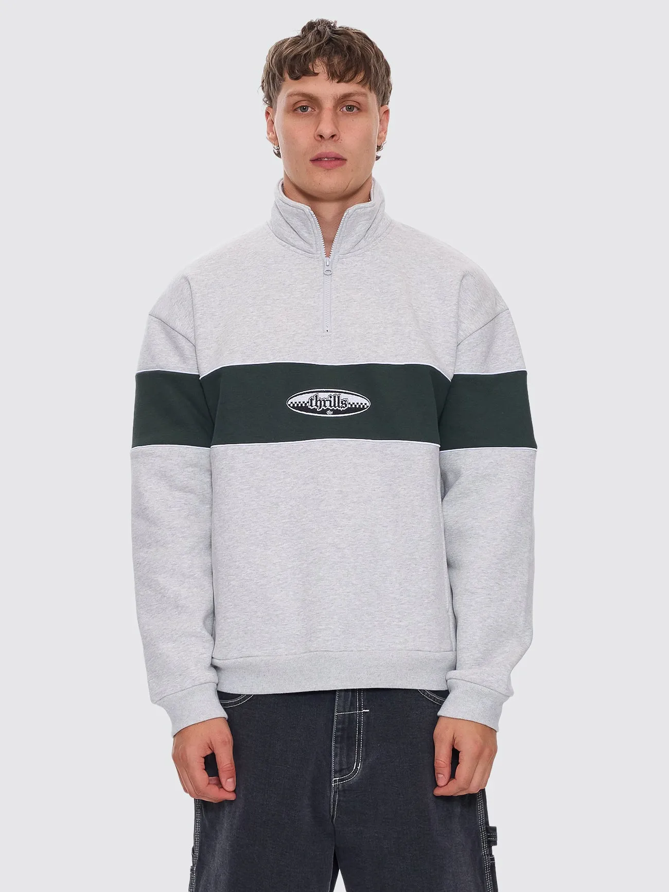 Lifted Spirits Quarter Zip Fleece - Snow Marle sold by Thrills