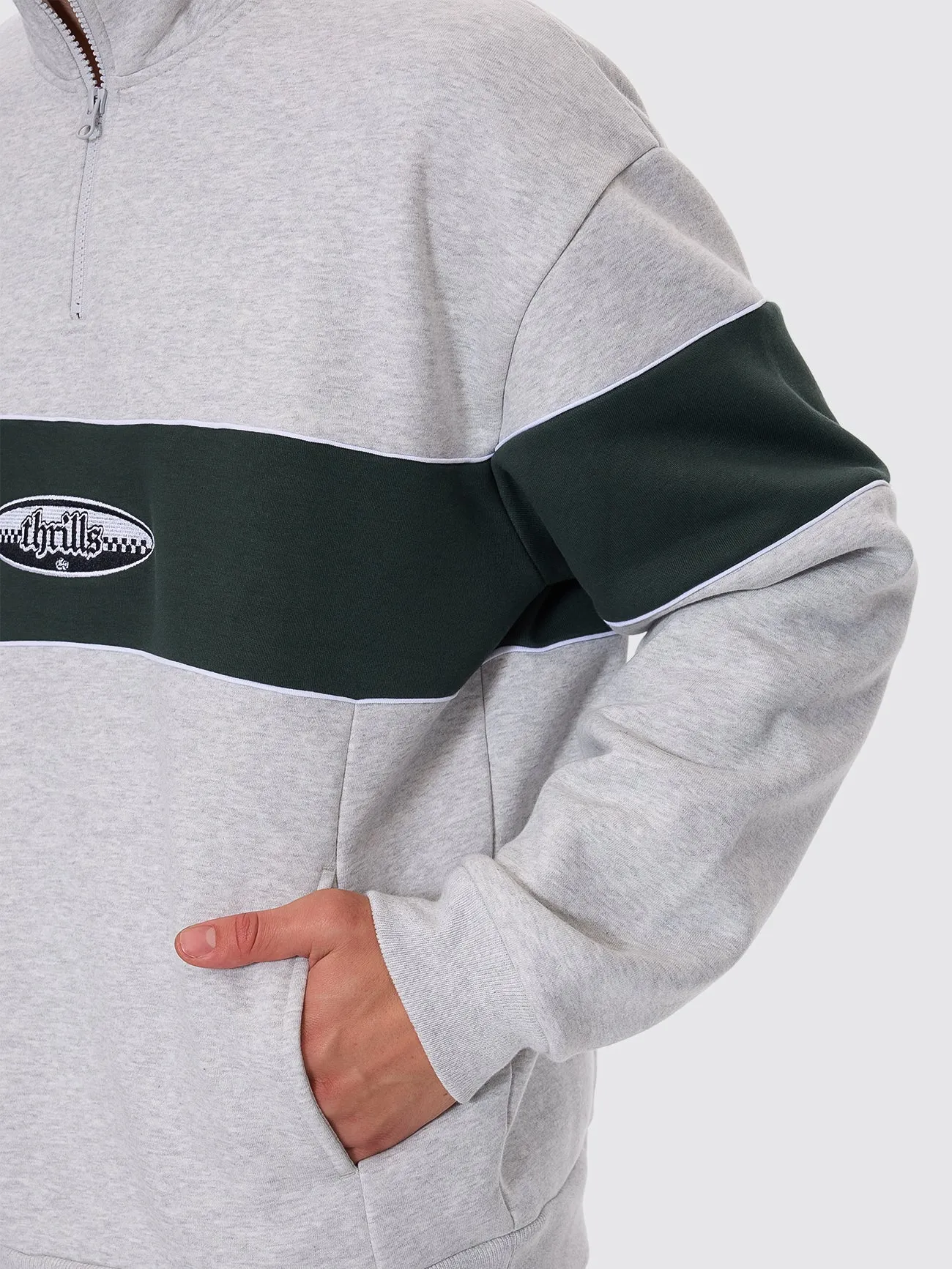 Lifted Spirits Quarter Zip Fleece - Snow Marle sold by Thrills product image thumbnail 3