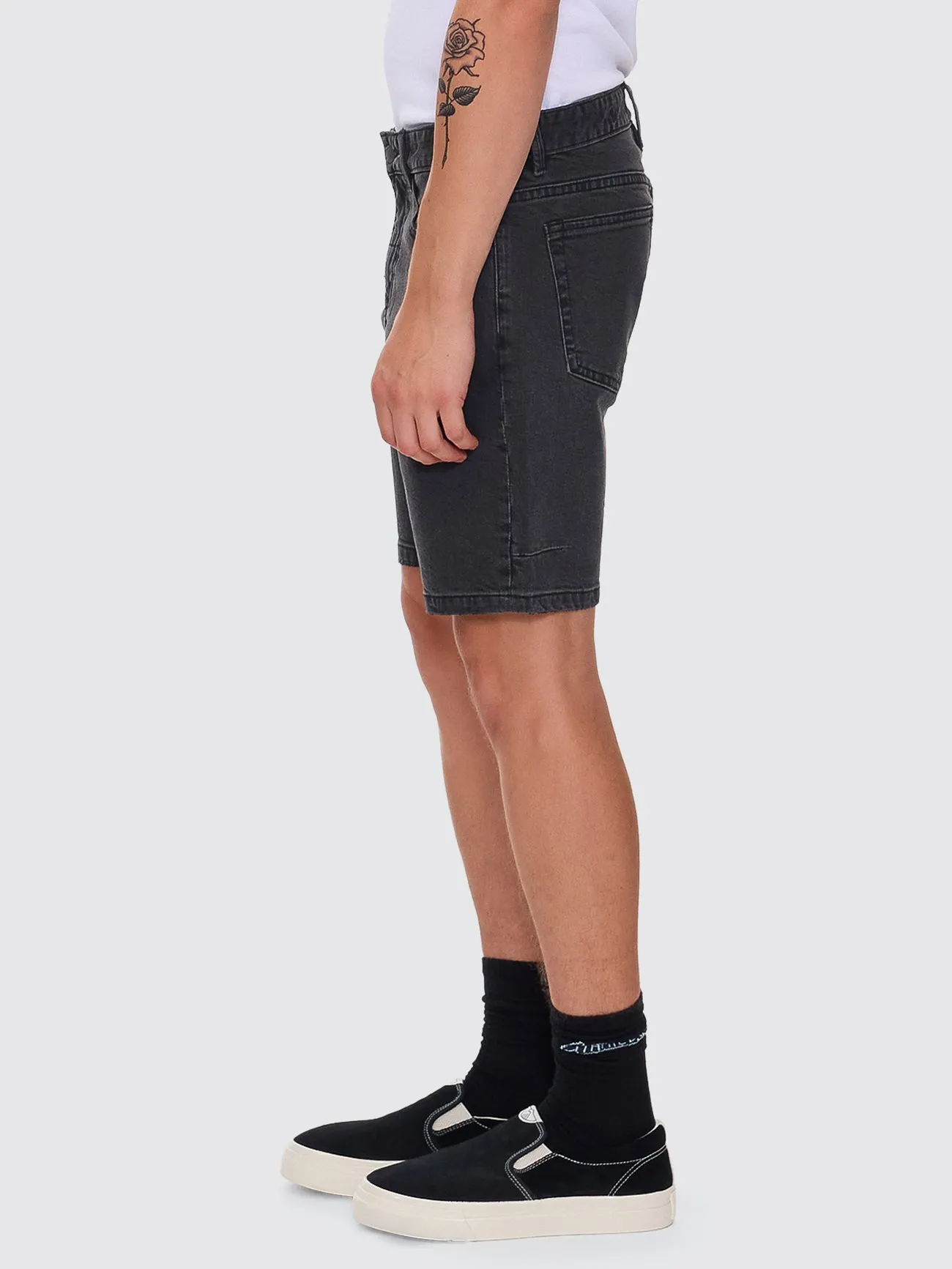 Bones Hemmed Denim Short - Ash Black sold by Thrills product image thumbnail 3